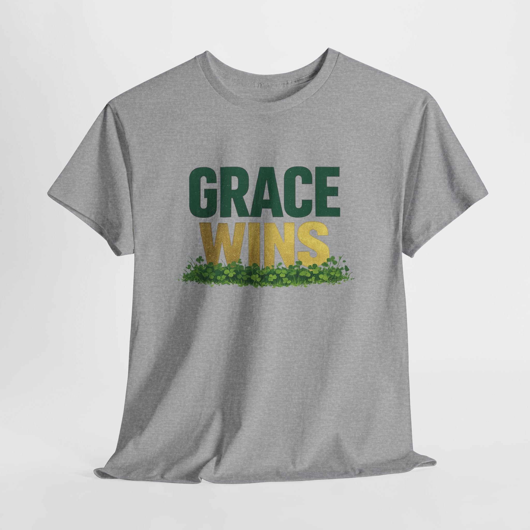 Grace Wins Shirt | Christian St. Patrick’s Day Shirt | Faith Over Luck T-Shirt | Christian Women’s Graphic Tee | Religious Inspirational Apparel