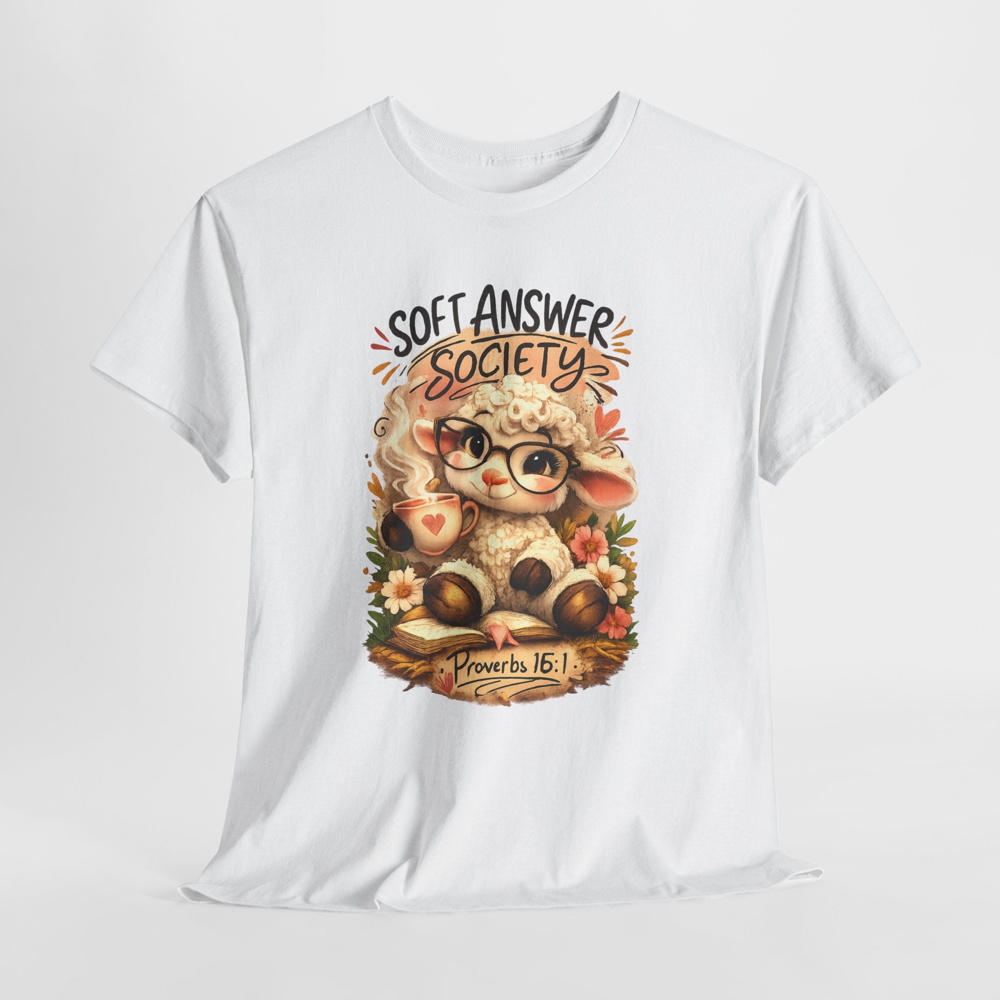 Soft Answer Society Christian Shirt – Proverbs 15:1 Bible Verse – Cute Lamb Christian Graphic Tee – Faith Based Women’s Shirt