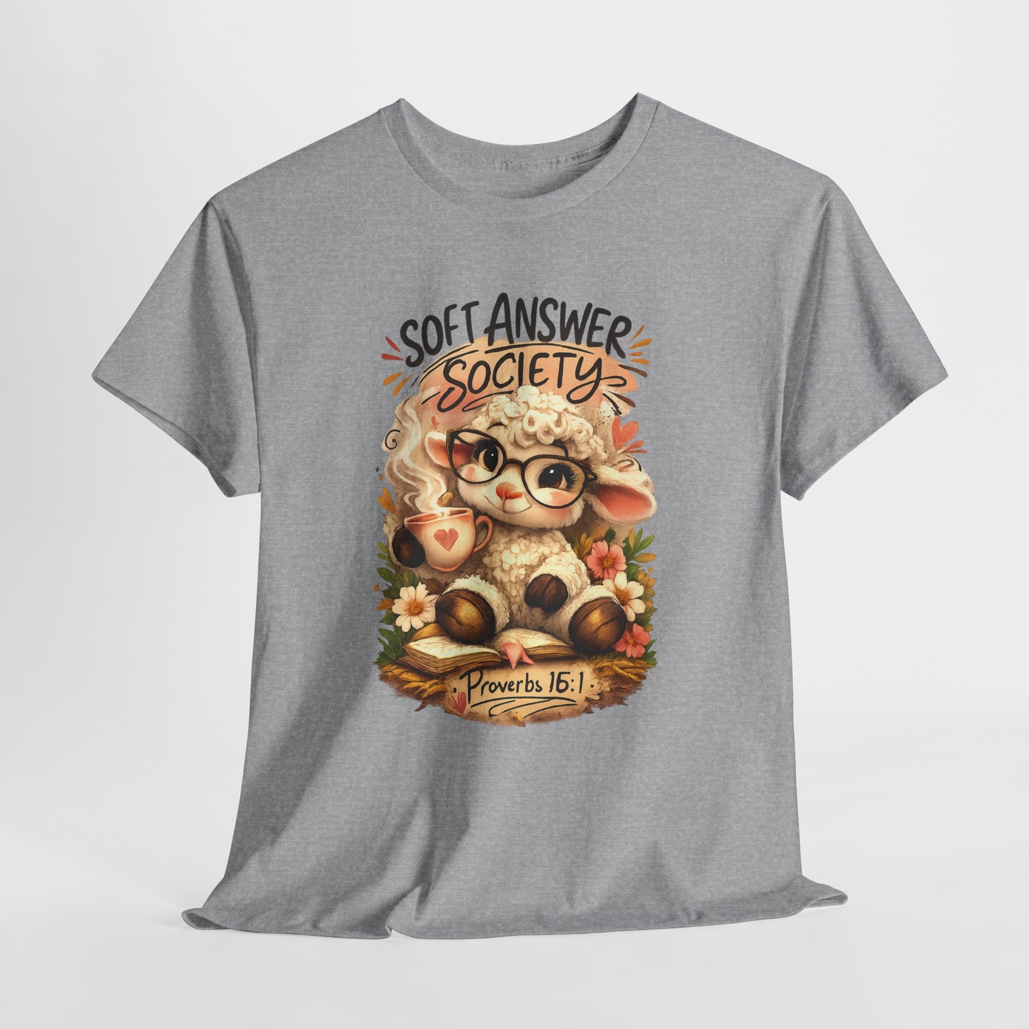 Soft Answer Society Christian Shirt – Proverbs 15:1 Bible Verse – Cute Lamb Christian Graphic Tee – Faith Based Women’s Shirt