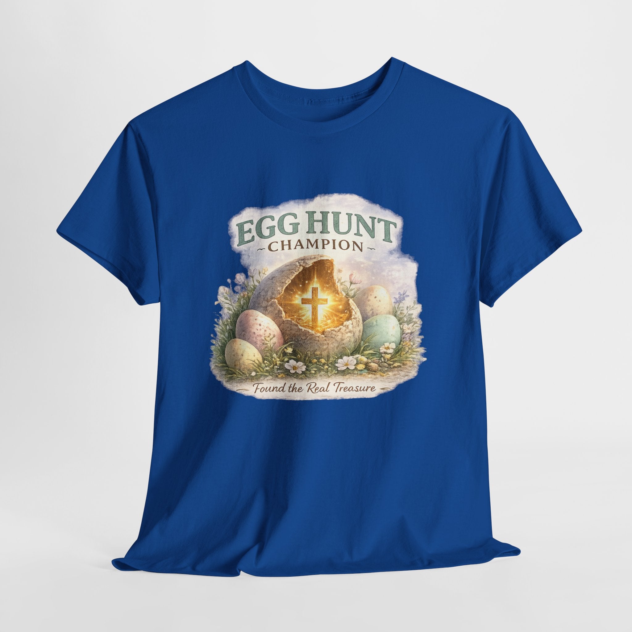 Egg Hunt Champion Christian Easter Shirt – Found the Real Treasure Cross Egg Hunt Faith Graphic Tee