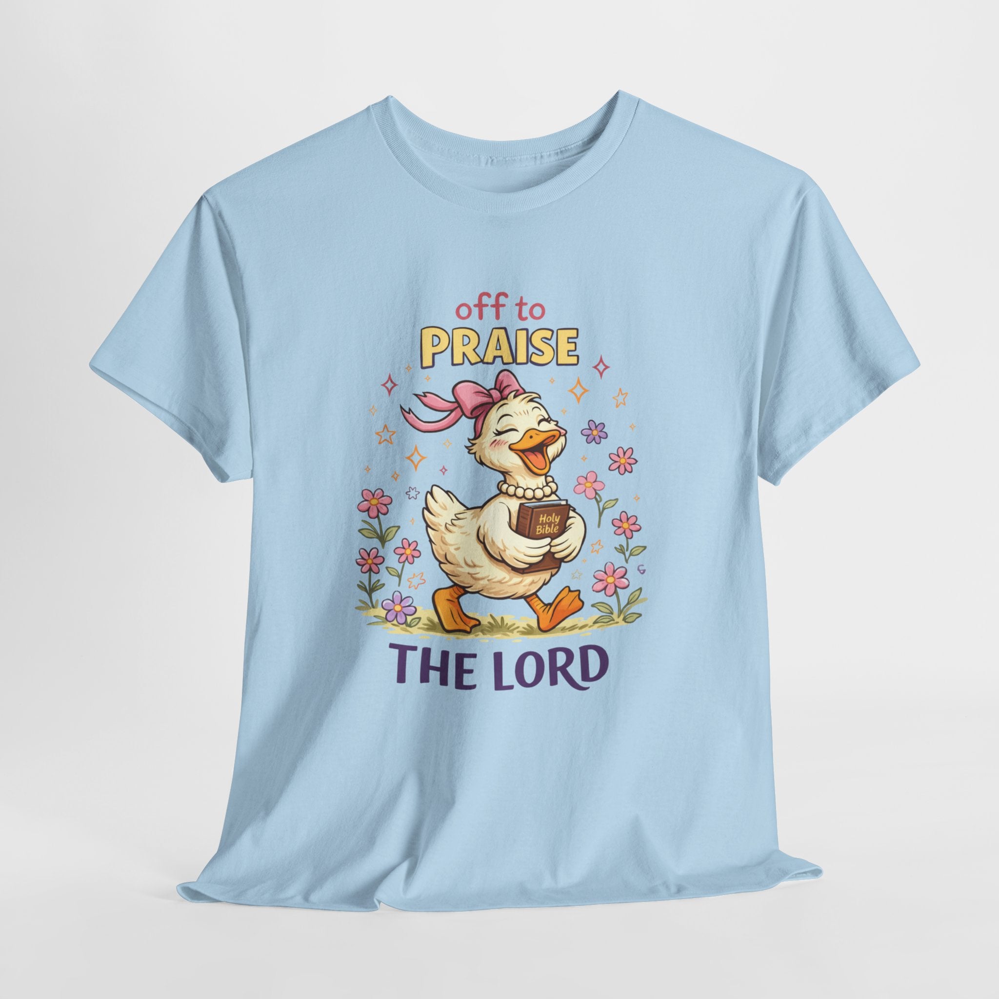Off to Praise the Lord Duck Shirt – Cute Christian Faith Graphic Tee for Women, Church, Gospel & Bible Lovers