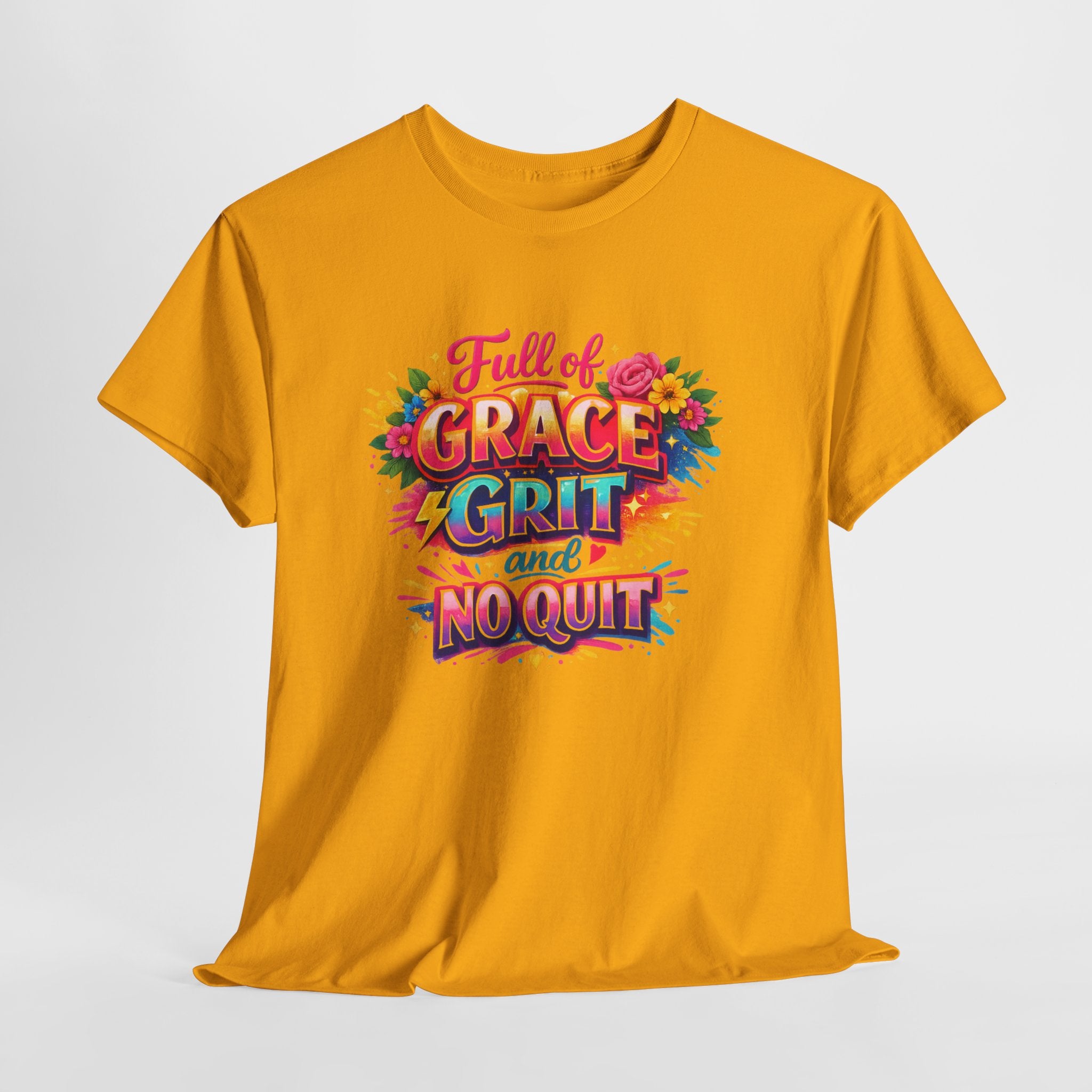 Full of Grace Grit and No Quit Christian Shirt – Inspirational Faith Women’s Tee – Motivational Christian Graphic Shirt