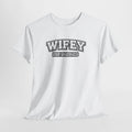 Wifey Est 2/27/23 Shirt – Christian Wife Tee – 1 John 4:19 Bible Verse on Back – Faith Based Anniversary Gift for Her