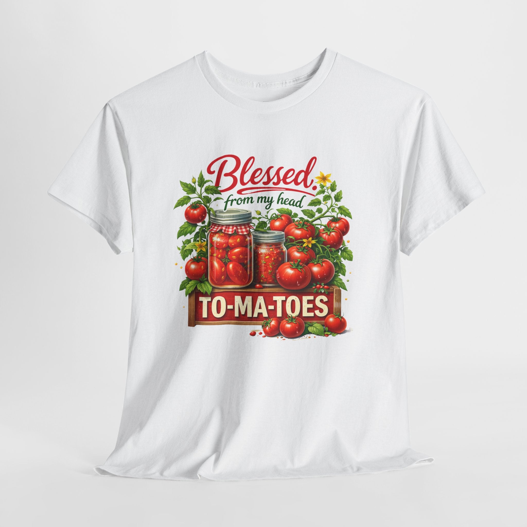 Blessed From My Head To-Ma-Toes Funny Tomato Shirt – Gardening Humor Tee – Homestead Garden Lover Shirt