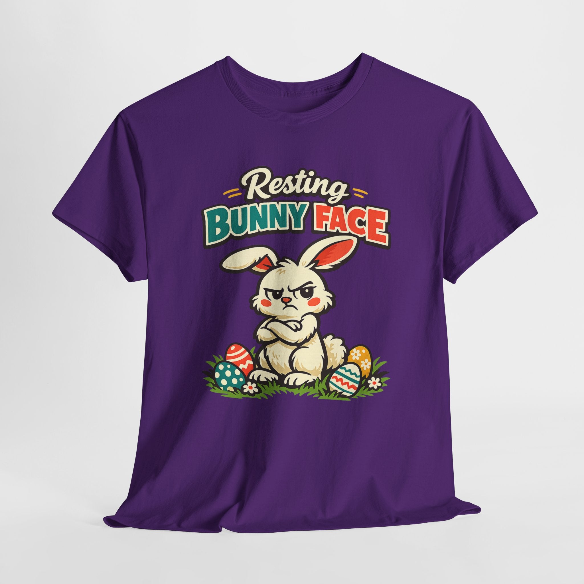 Resting Bunny Face Easter Shirt – Funny Easter Bunny Tee – Cute Grumpy Rabbit Easter Graphic Shirt