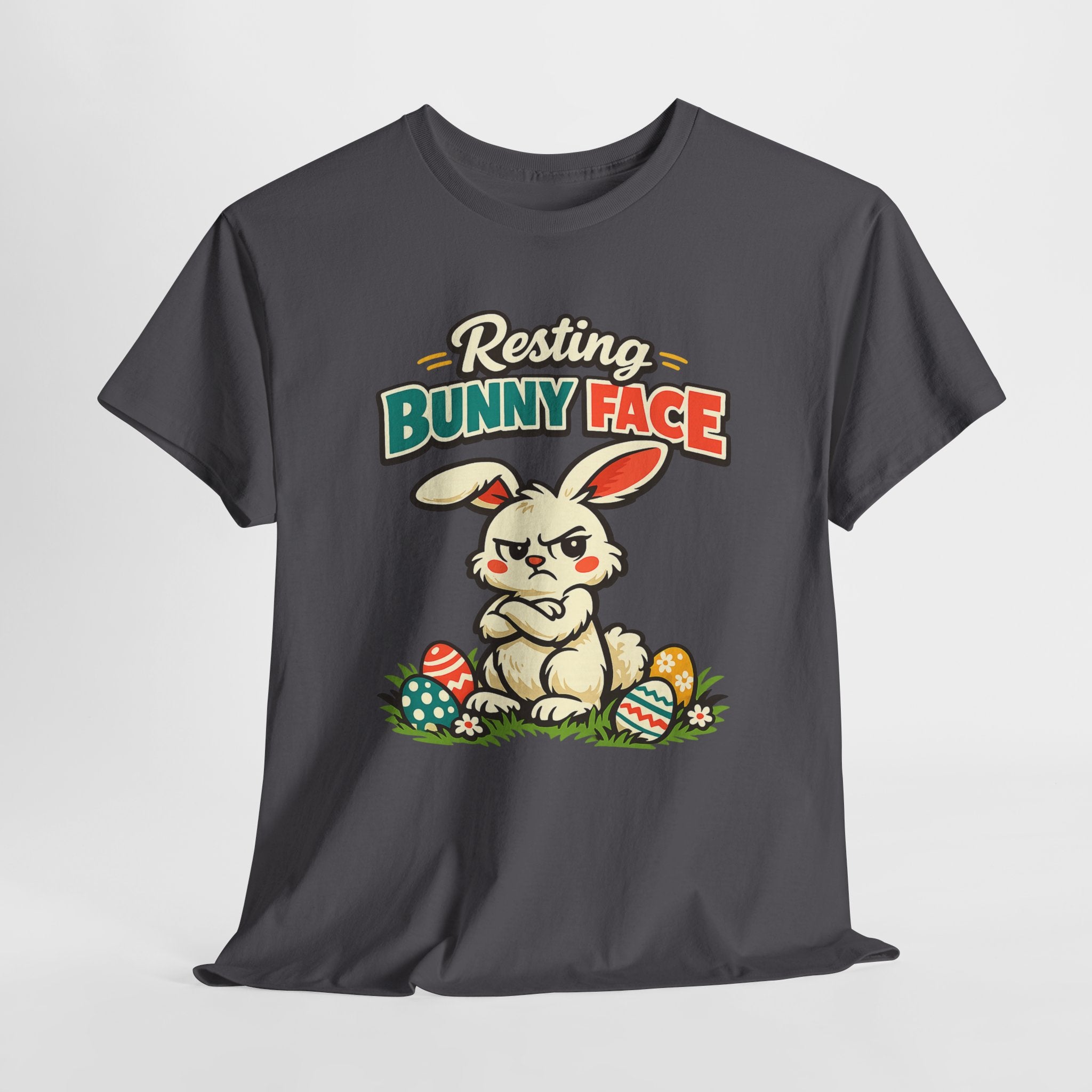 Resting Bunny Face Easter Shirt – Funny Easter Bunny Tee – Cute Grumpy Rabbit Easter Graphic Shirt