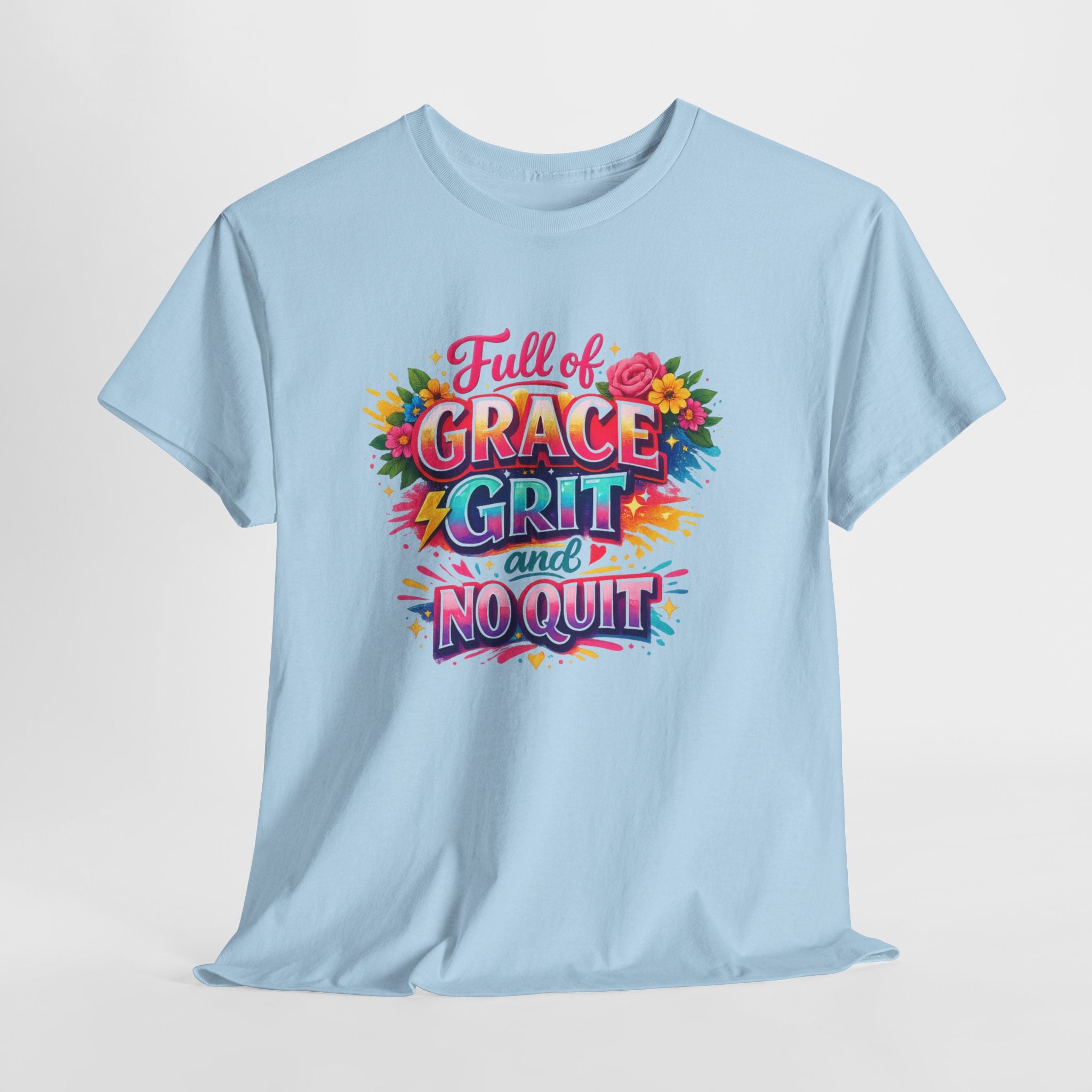Full of Grace Grit and No Quit Christian Shirt – Inspirational Faith Women’s Tee – Motivational Christian Graphic Shirt