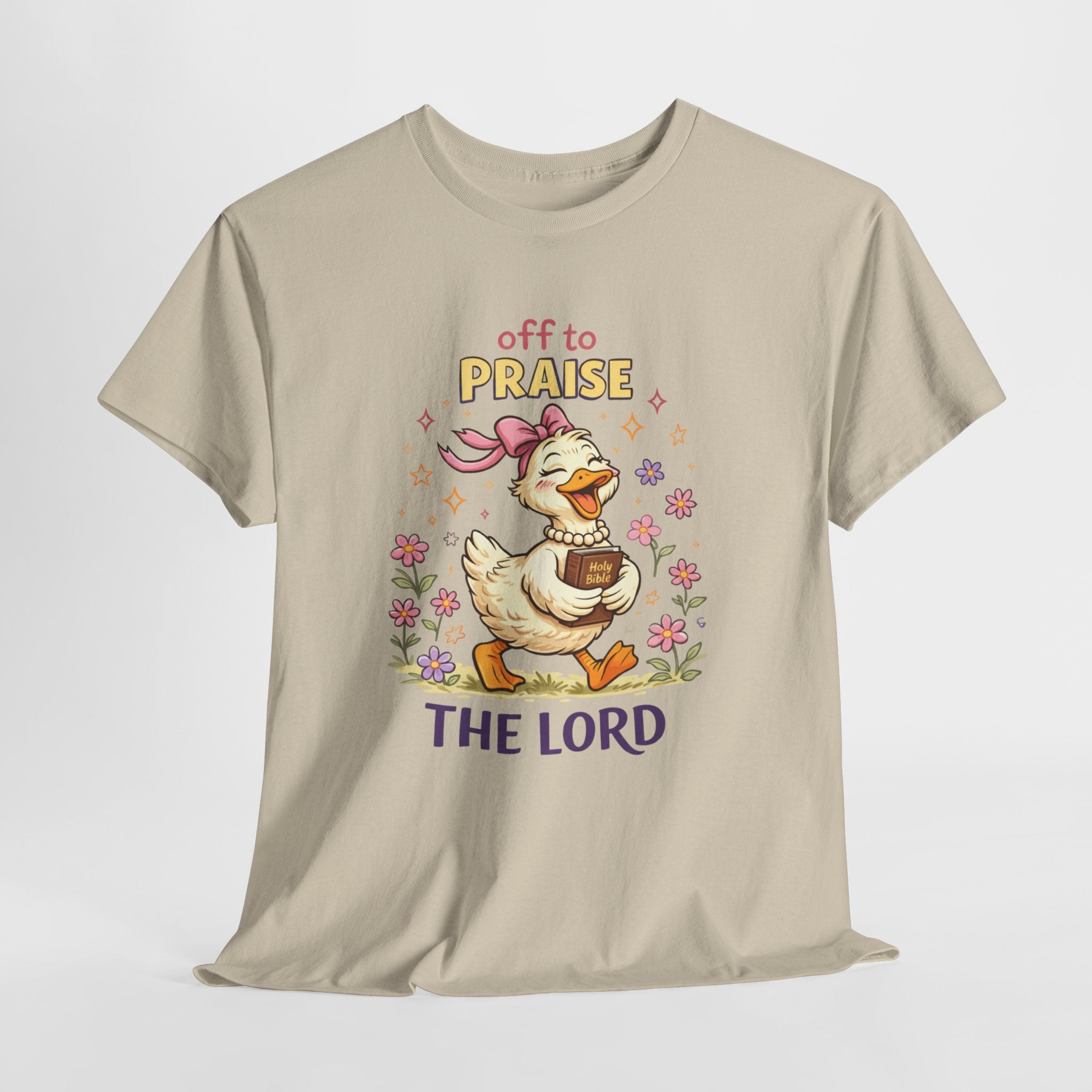 Off to Praise the Lord Duck Shirt – Cute Christian Faith Graphic Tee for Women, Church, Gospel & Bible Lovers