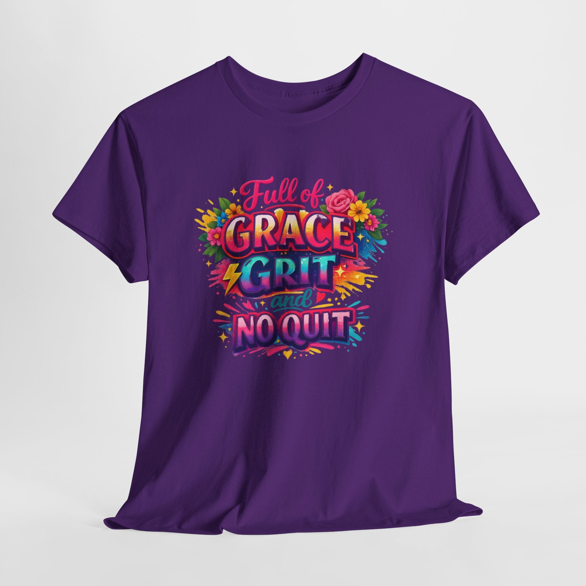 Full of Grace Grit and No Quit Christian Shirt – Inspirational Faith Women’s Tee – Motivational Christian Graphic Shirt