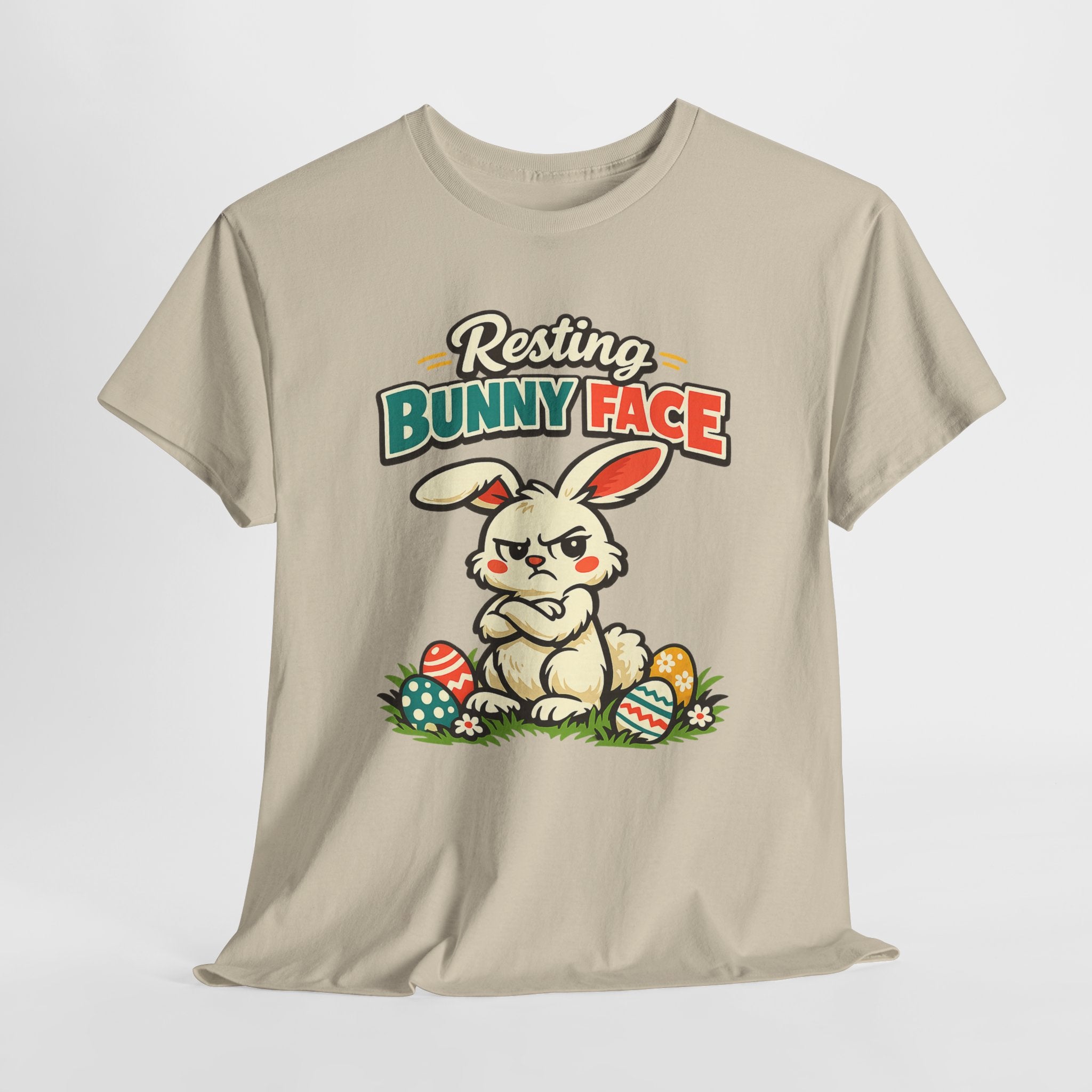 Resting Bunny Face Easter Shirt – Funny Easter Bunny Tee – Cute Grumpy Rabbit Easter Graphic Shirt