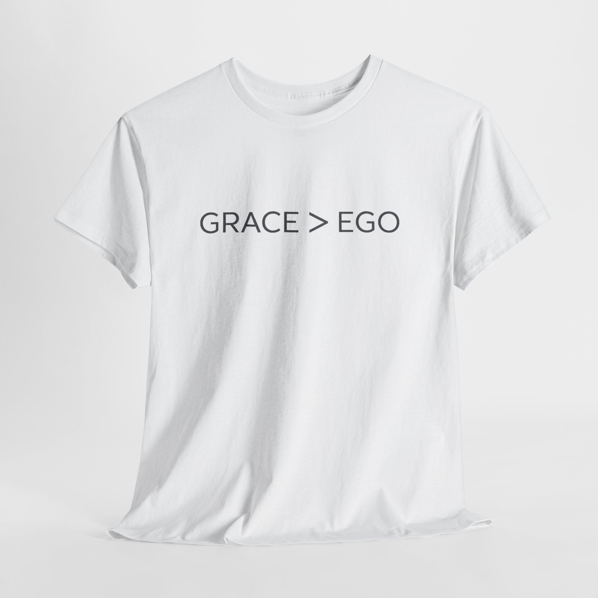 Grace Over Ego Christian T-Shirt – Minimalist Faith Typography Tee