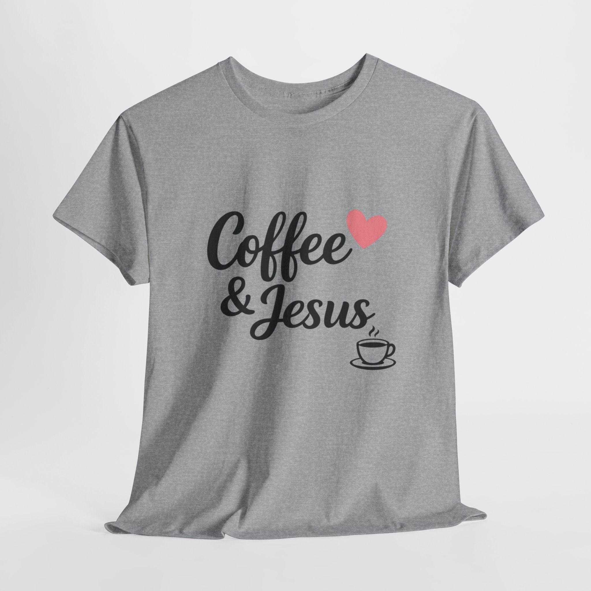 Coffee and Jesus Shirt – Cute Christian Coffee Lover Graphic Tee for Women, Faith & Coffee Inspirational T-Shirt