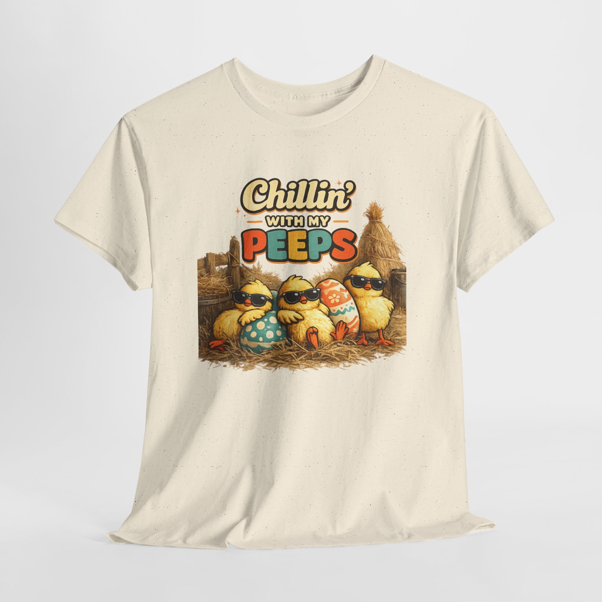 Chillin With My Peeps Easter Shirt – Funny Easter Chick Tee – Cute Easter Family Graphic Shirt