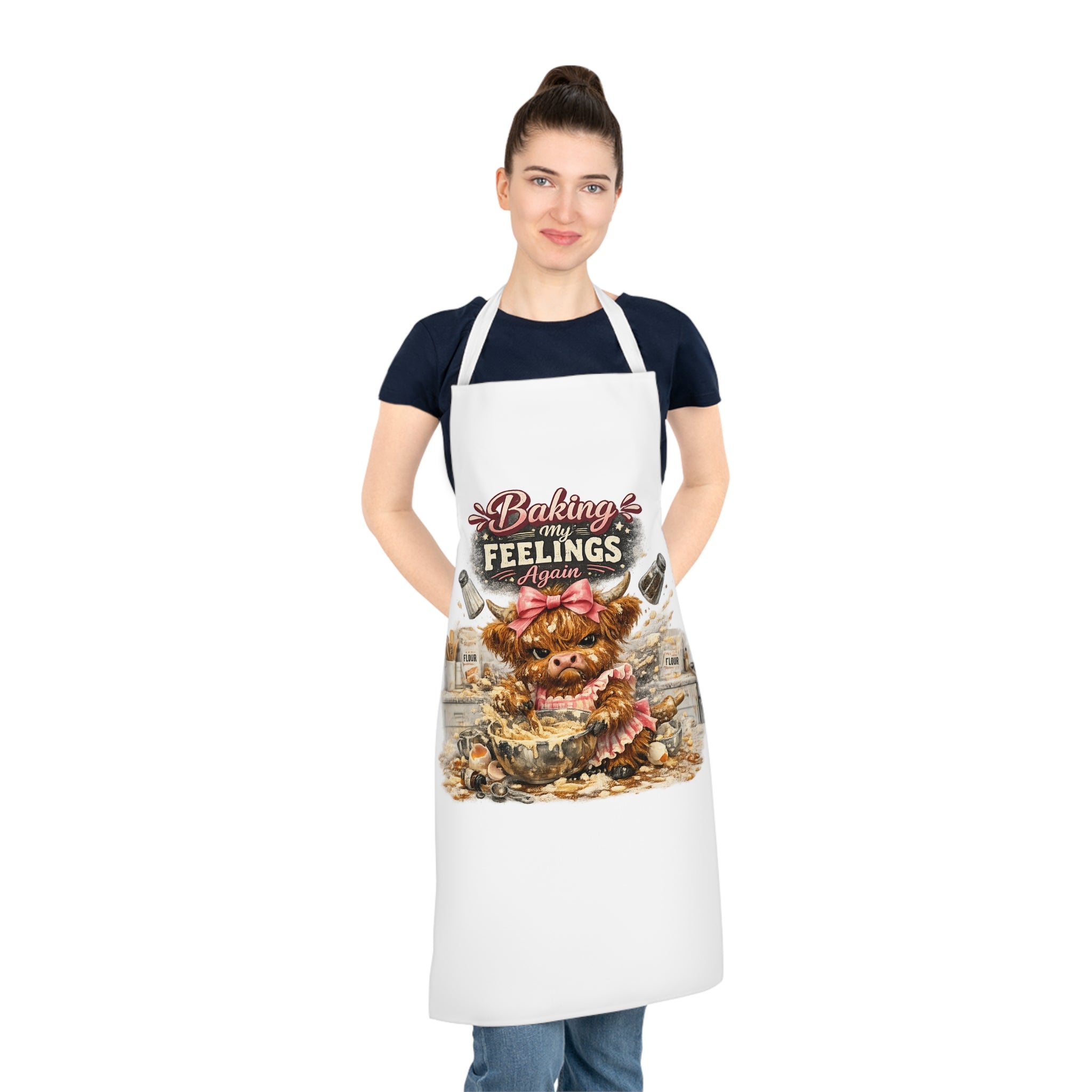 Baking My Feelings Again Funny Baking Apron – Cute Baker Gift – Kitchen Humor Cooking Apron for Women