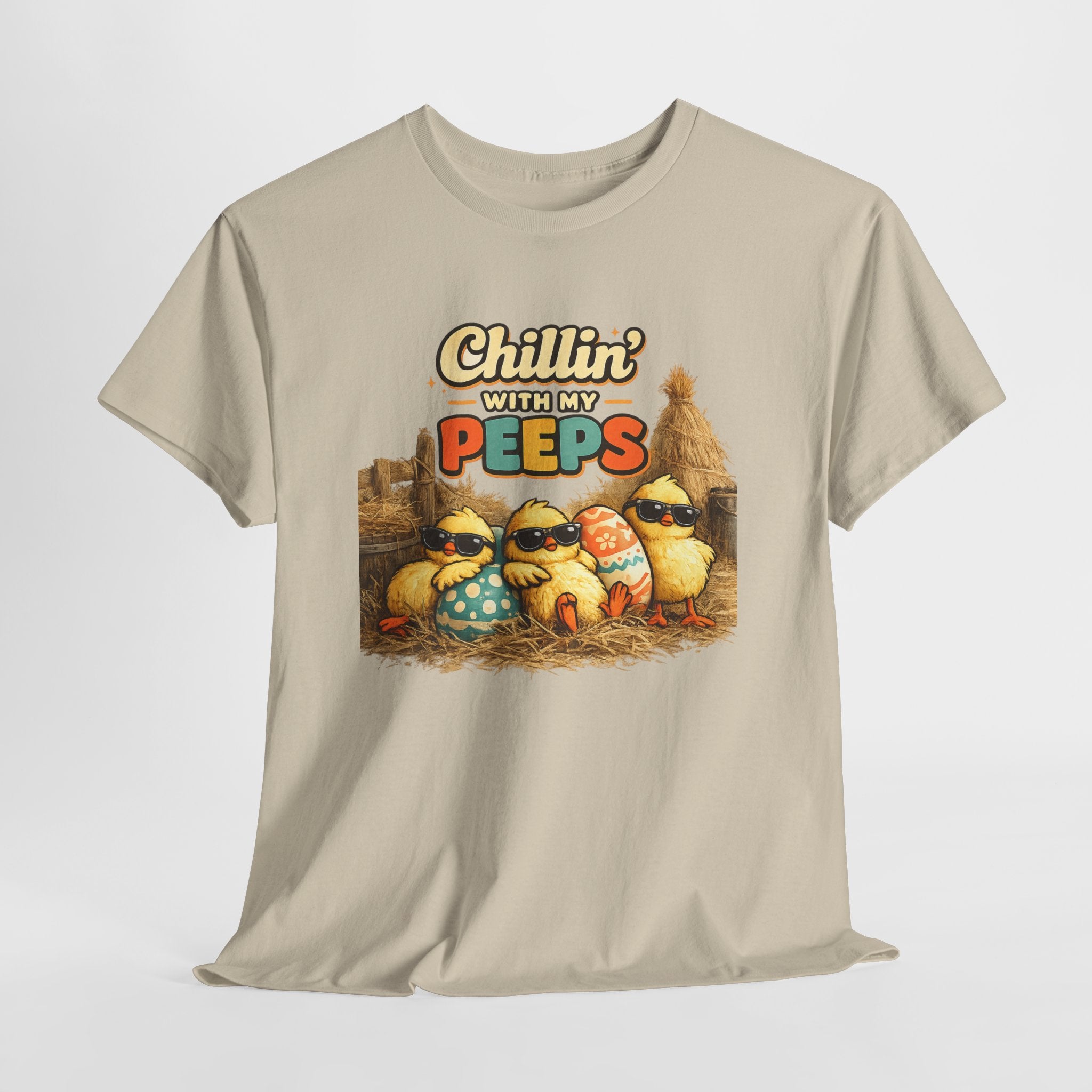 Chillin With My Peeps Easter Shirt – Funny Easter Chick Tee – Cute Easter Family Graphic Shirt