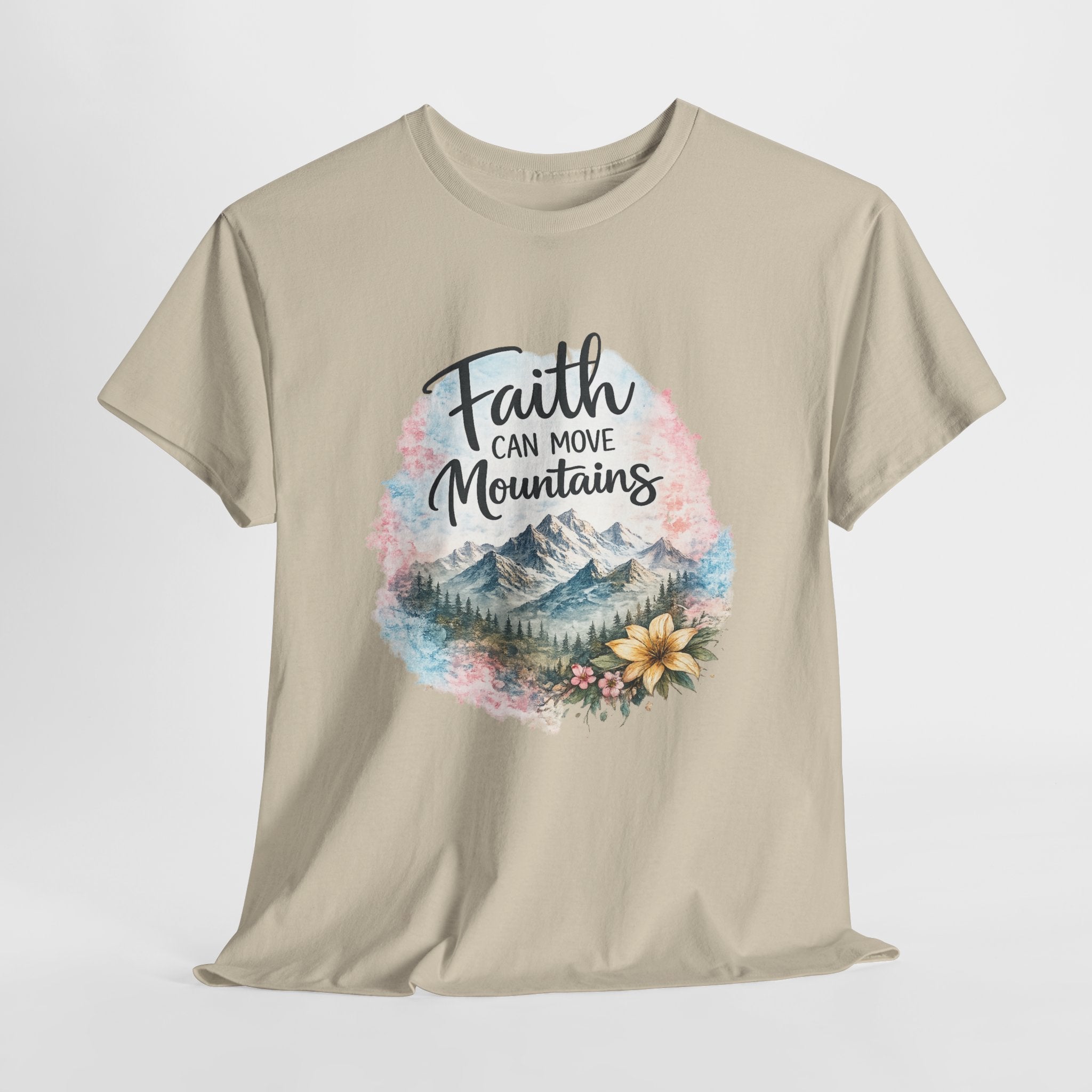 Faith Can Move Mountains Christian Shirt – Inspirational Faith Graphic Tee – Christian Encouragement Shirt