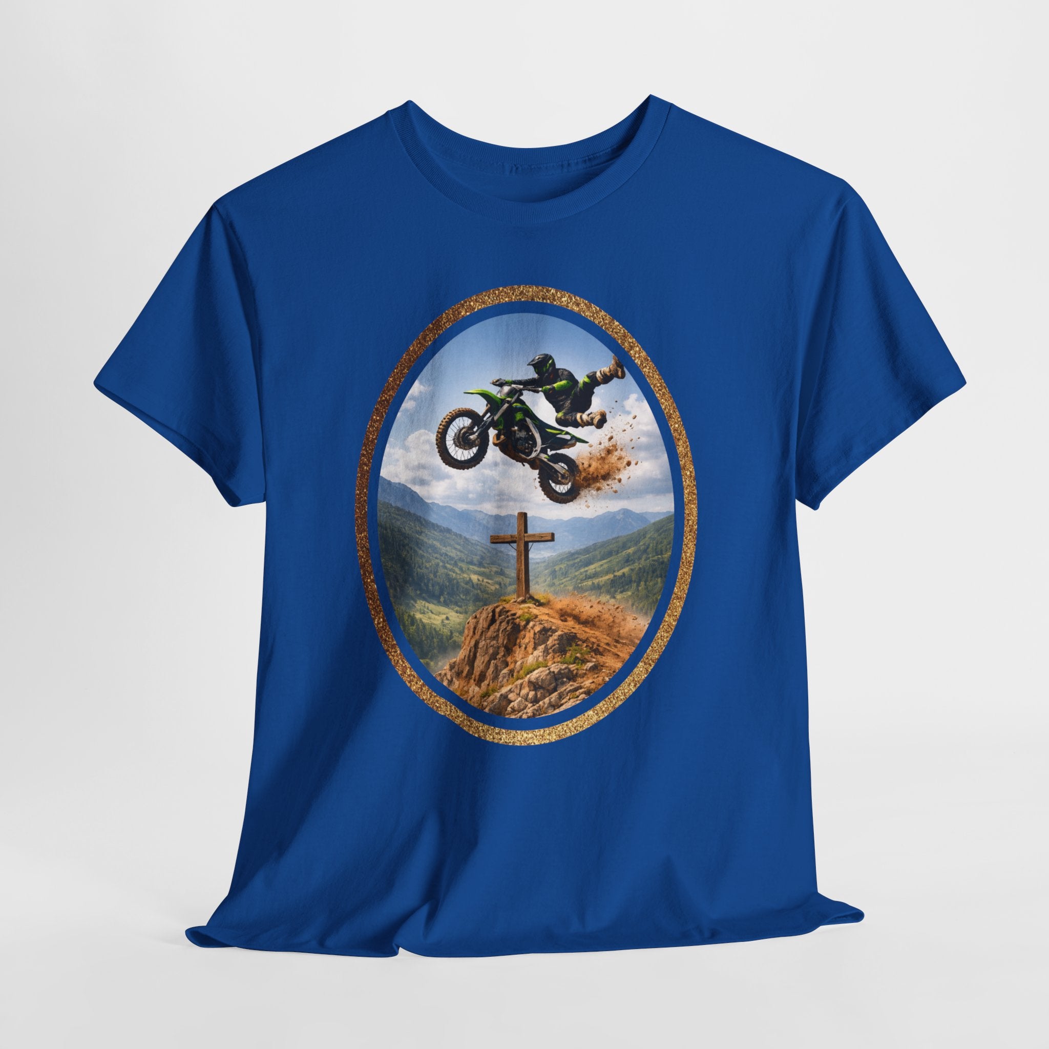 Motocross Faith Shirt – Dirt Bike Jump Over Cross Christian Rider T-Shirt