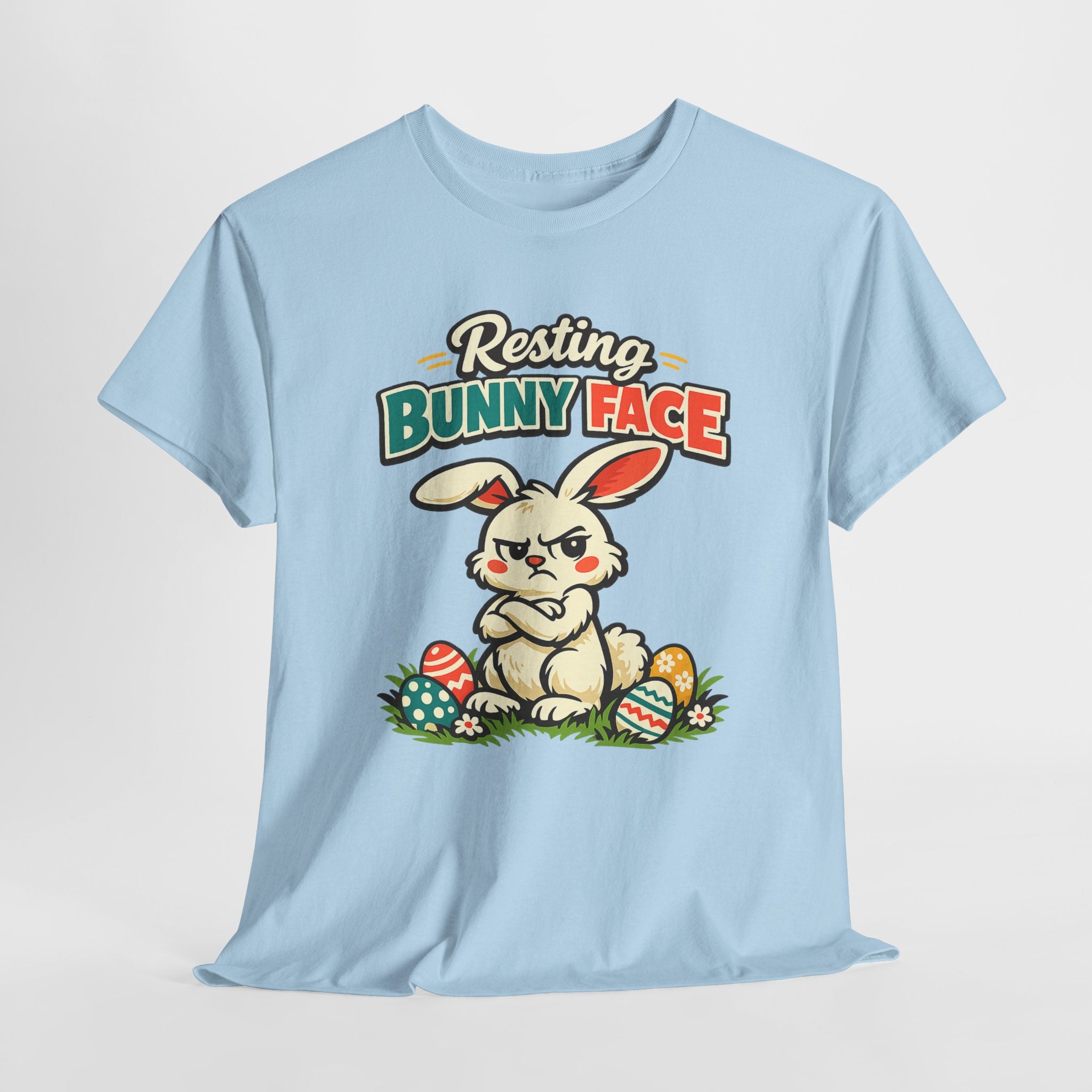Resting Bunny Face Easter Shirt – Funny Easter Bunny Tee – Cute Grumpy Rabbit Easter Graphic Shirt