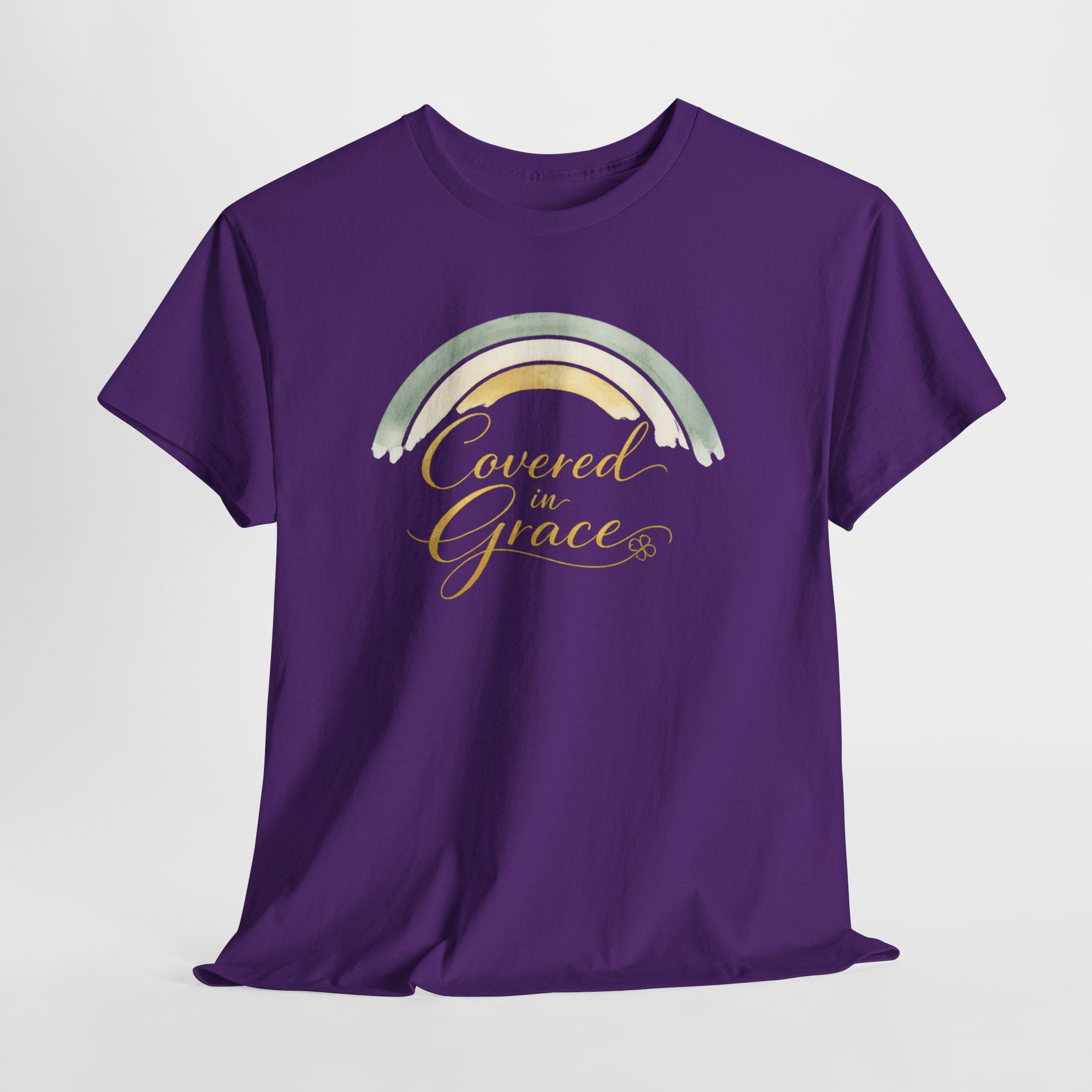 Covered in Grace Shirt | Christian Women’s T-Shirt | Faith Based Apparel | Inspirational Religious Tee | Emerald Green Gold Christian Gift