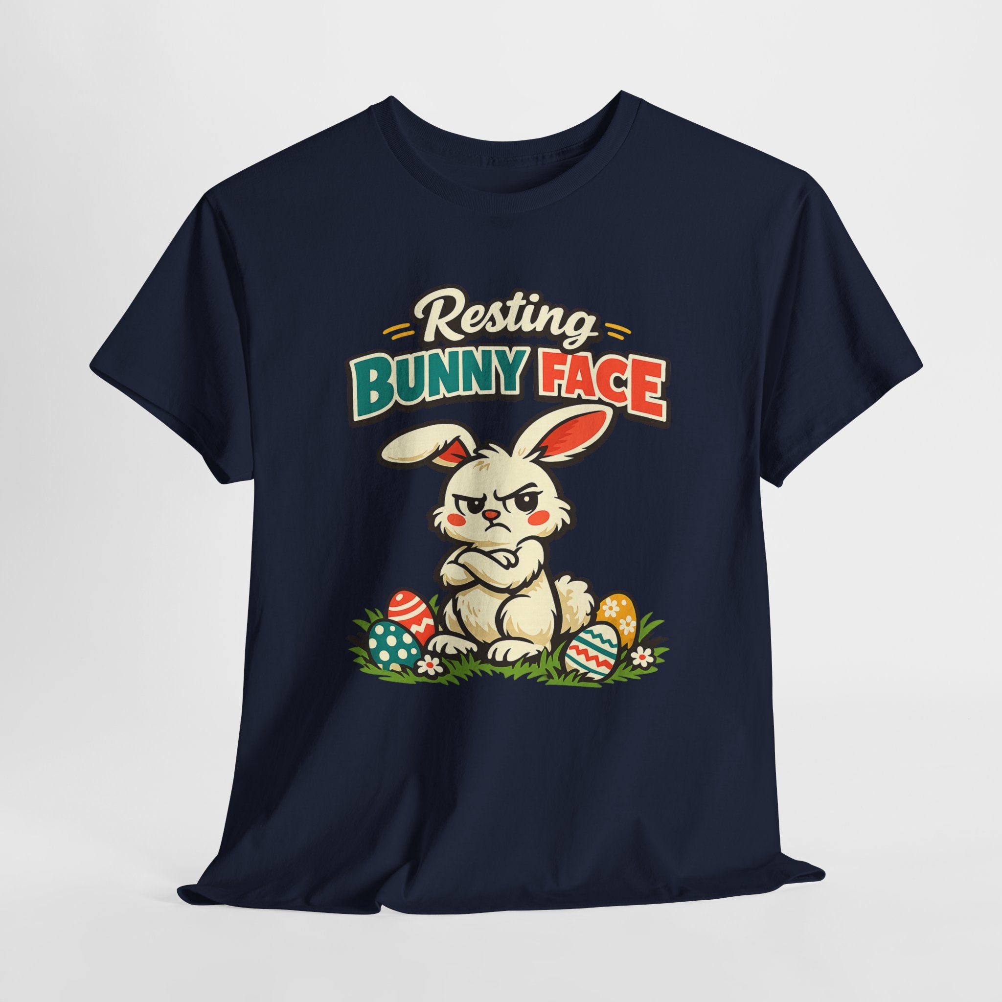 Resting Bunny Face Easter Shirt – Funny Easter Bunny Tee – Cute Grumpy Rabbit Easter Graphic Shirt
