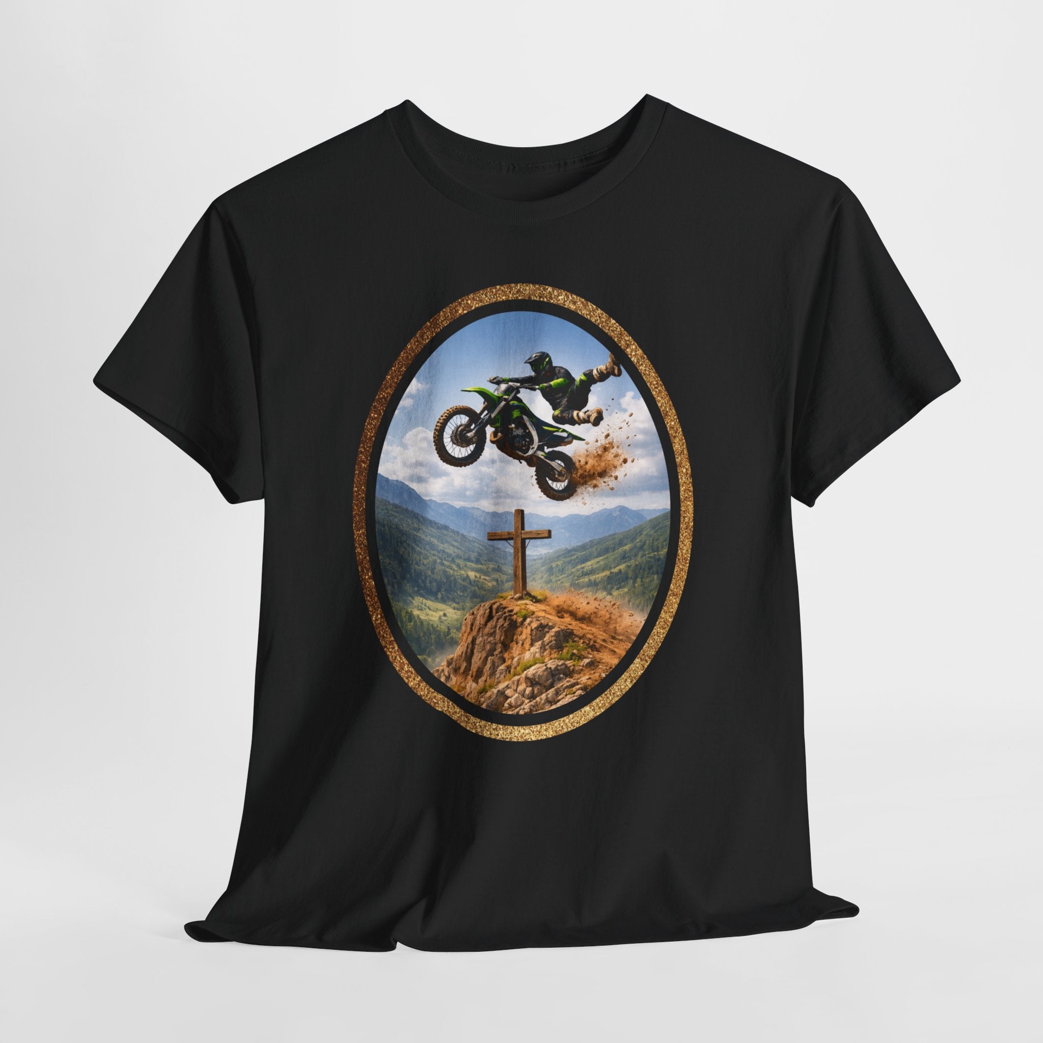 Motocross Faith Shirt – Dirt Bike Jump Over Cross Christian Rider T-Shirt