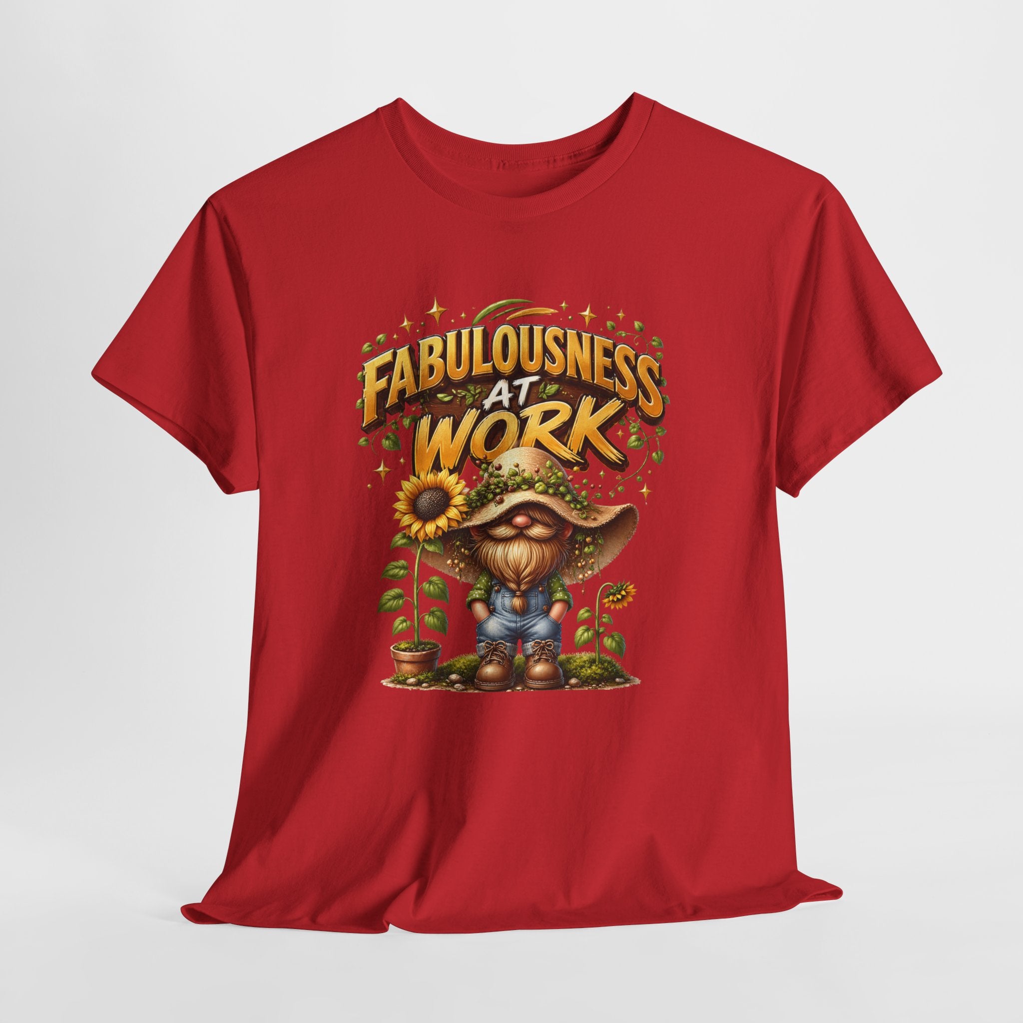 Graphic Tee - "Fabulousness at Work" Cute Gardener Sunflower T-Shirt