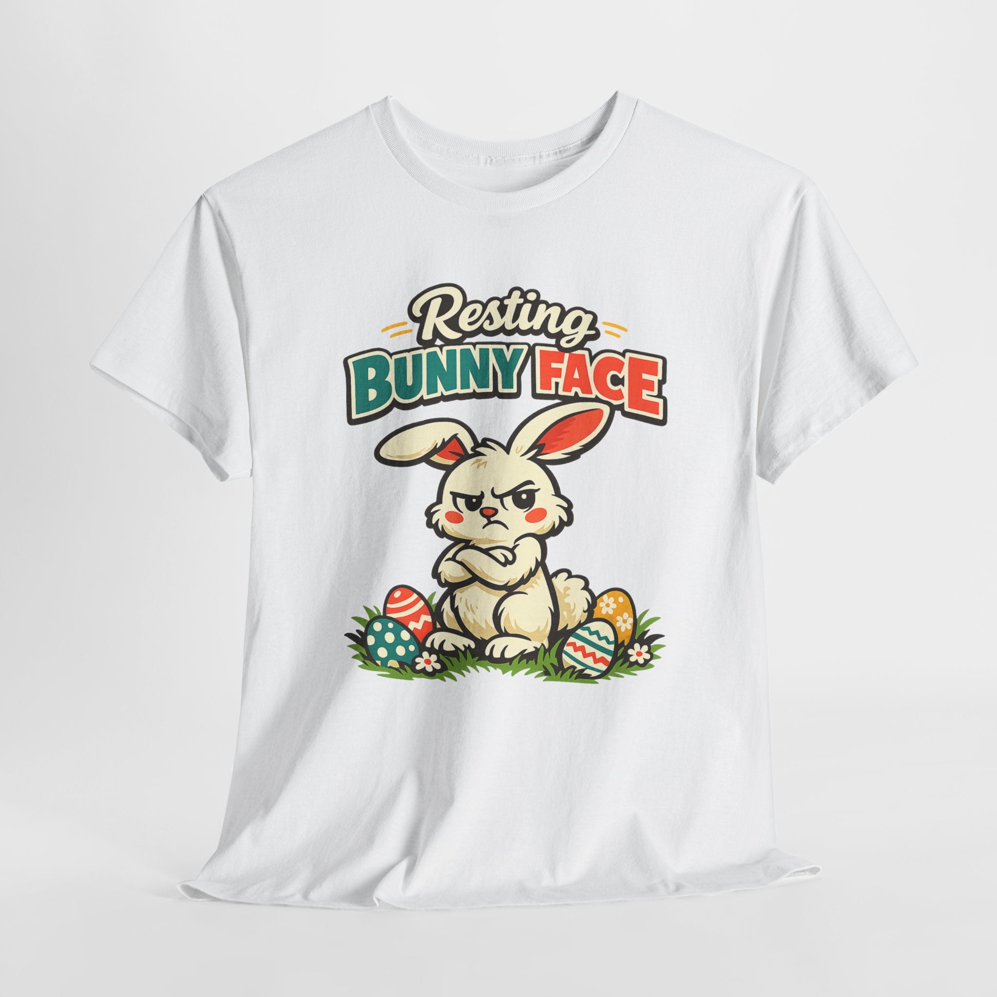 Resting Bunny Face Easter Shirt – Funny Easter Bunny Tee – Cute Grumpy Rabbit Easter Graphic Shirt