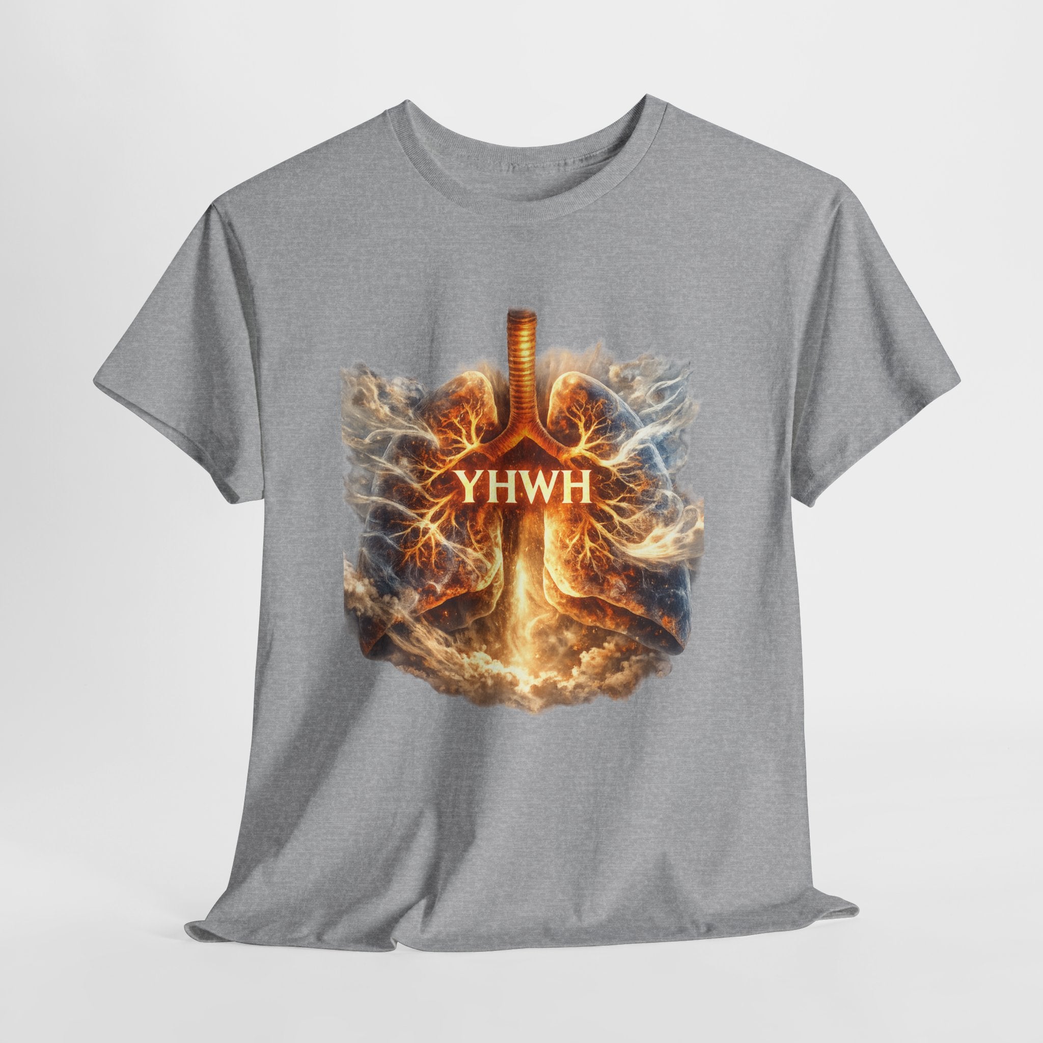 YHWH Shirt – Powerful Christian Faith Graphic Tee with Fiery God Breath Design, Biblical Hebrew Name of God