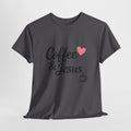 Coffee and Jesus Shirt – Cute Christian Coffee Lover Graphic Tee for Women, Faith & Coffee Inspirational T-Shirt