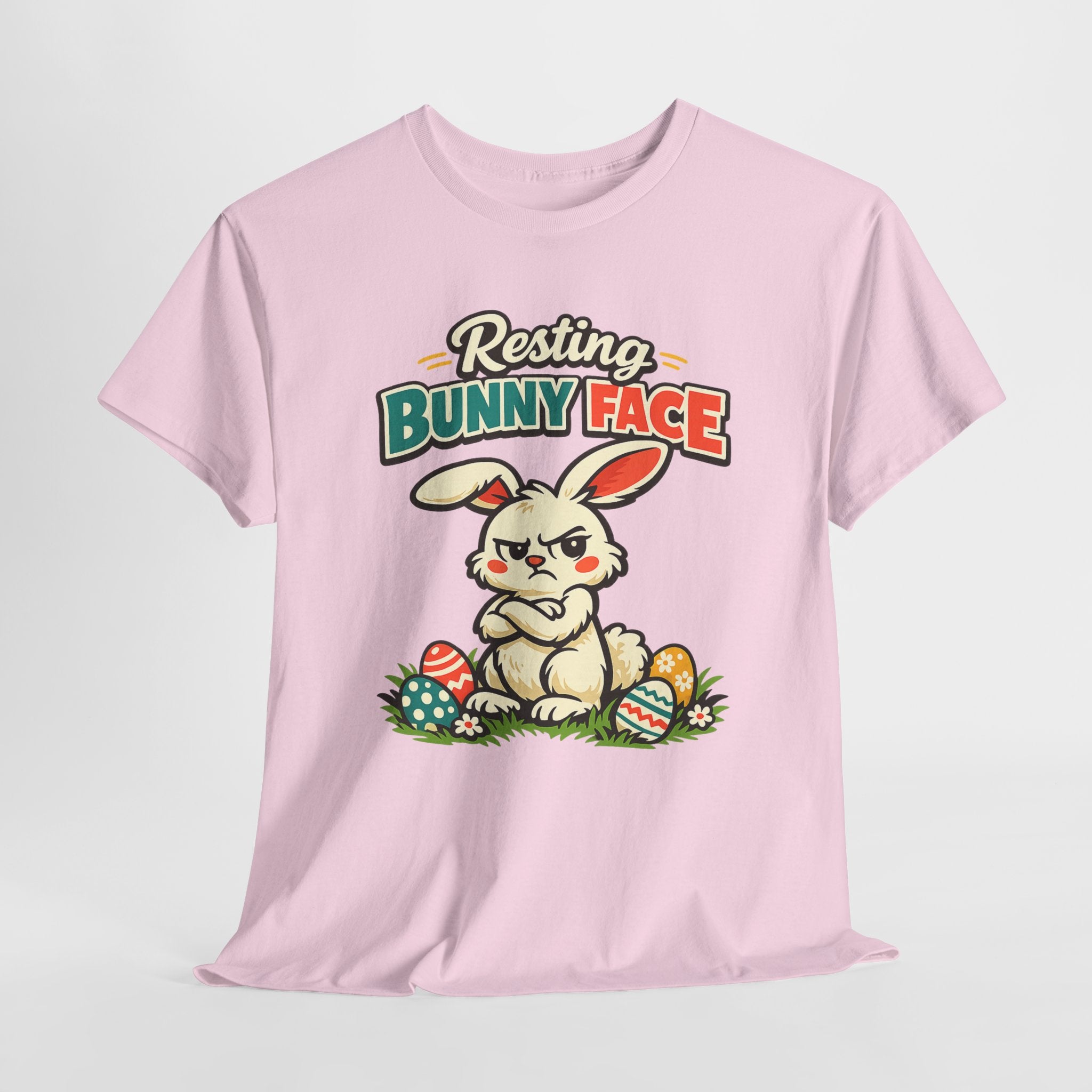Resting Bunny Face Easter Shirt – Funny Easter Bunny Tee – Cute Grumpy Rabbit Easter Graphic Shirt