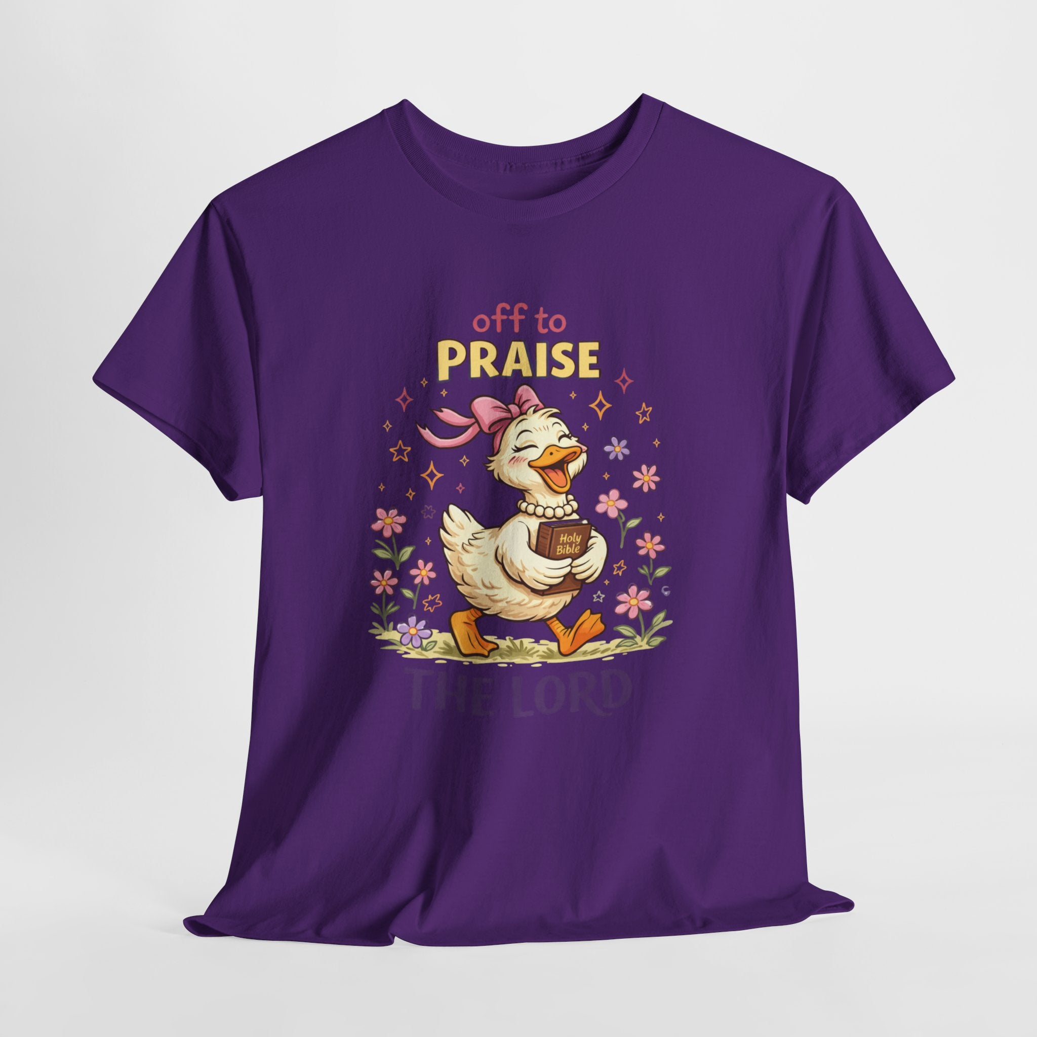 Off to Praise the Lord Duck Shirt – Cute Christian Faith Graphic Tee for Women, Church, Gospel & Bible Lovers