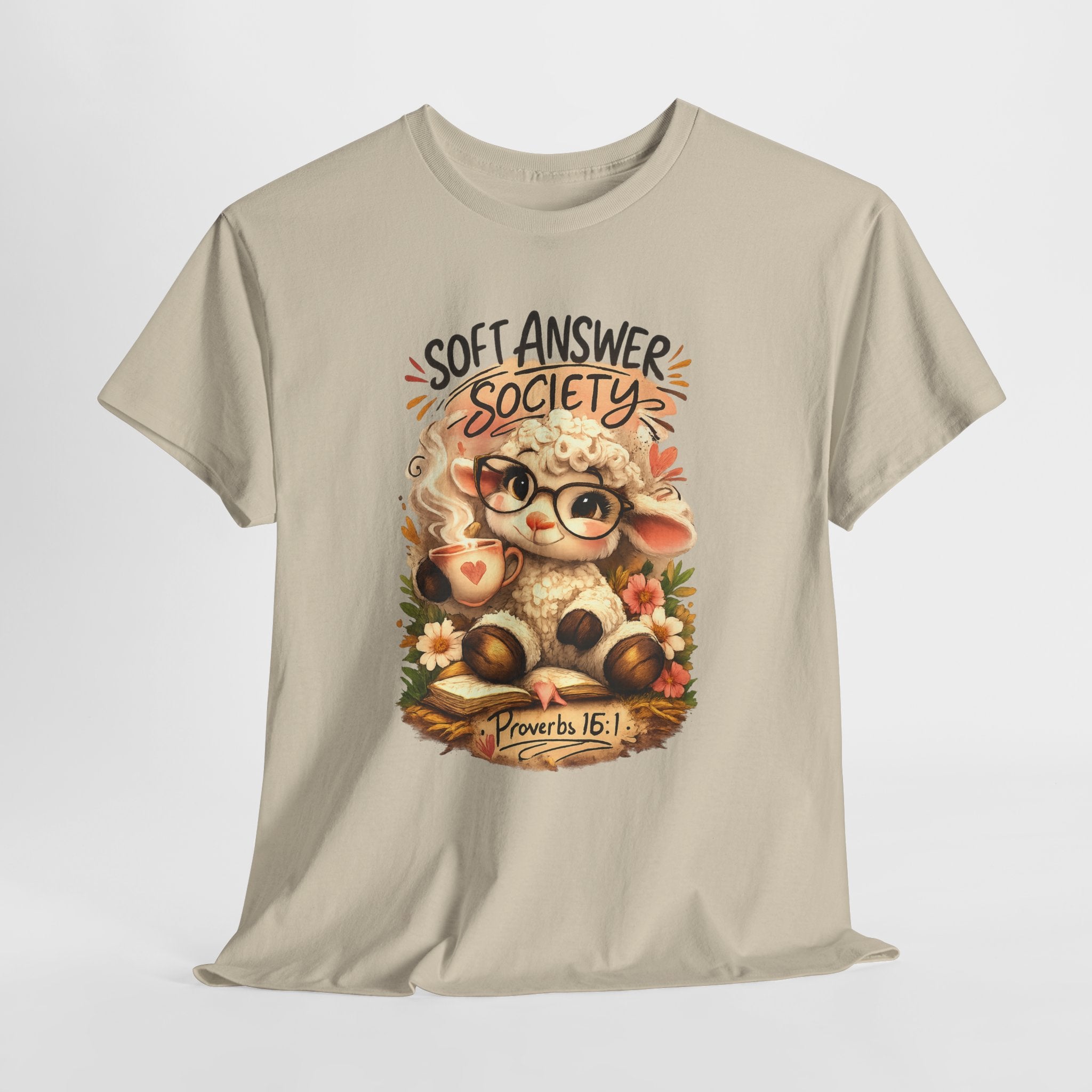 Soft Answer Society Christian Shirt – Proverbs 15:1 Bible Verse – Cute Lamb Christian Graphic Tee – Faith Based Women’s Shirt