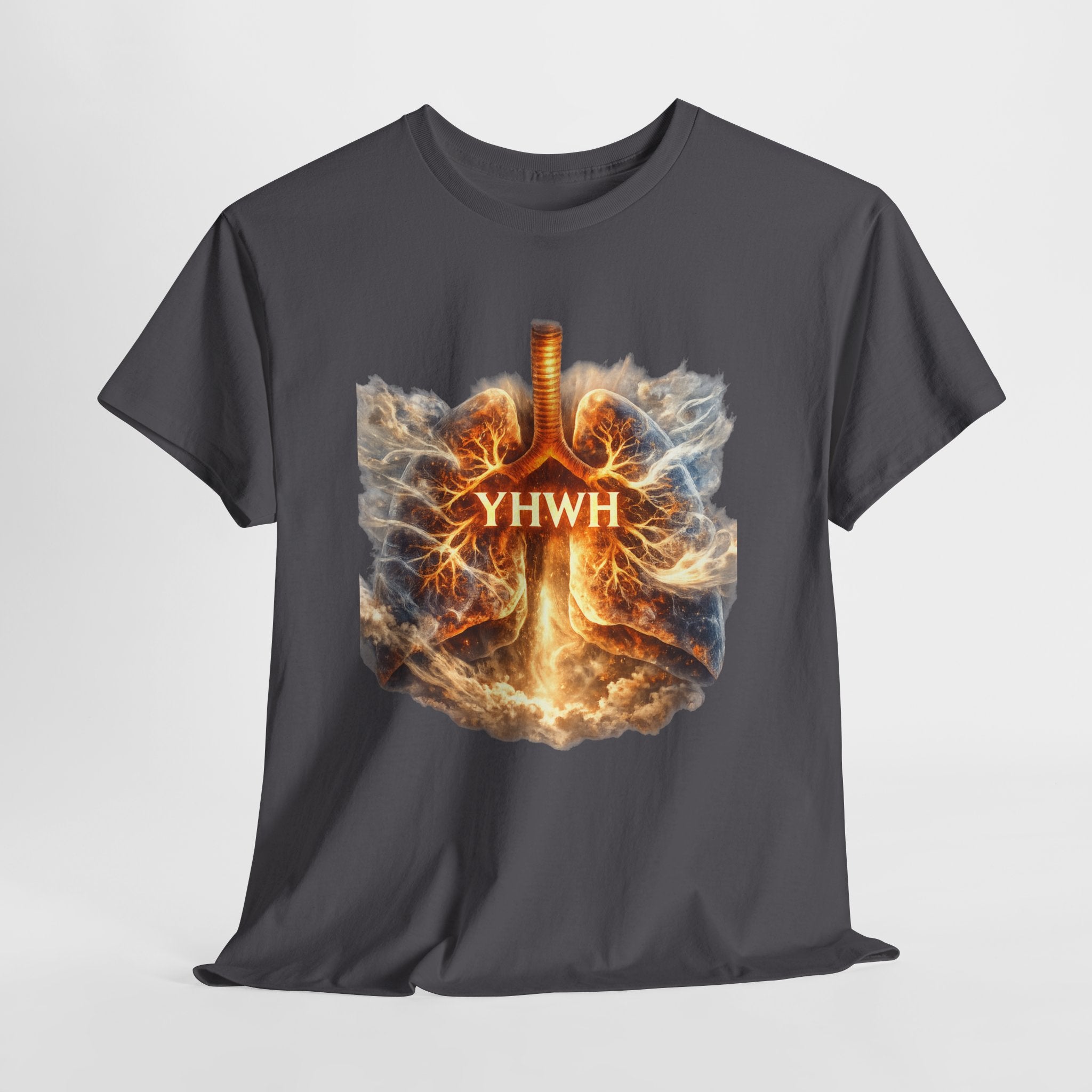 YHWH Shirt – Powerful Christian Faith Graphic Tee with Fiery God Breath Design, Biblical Hebrew Name of God