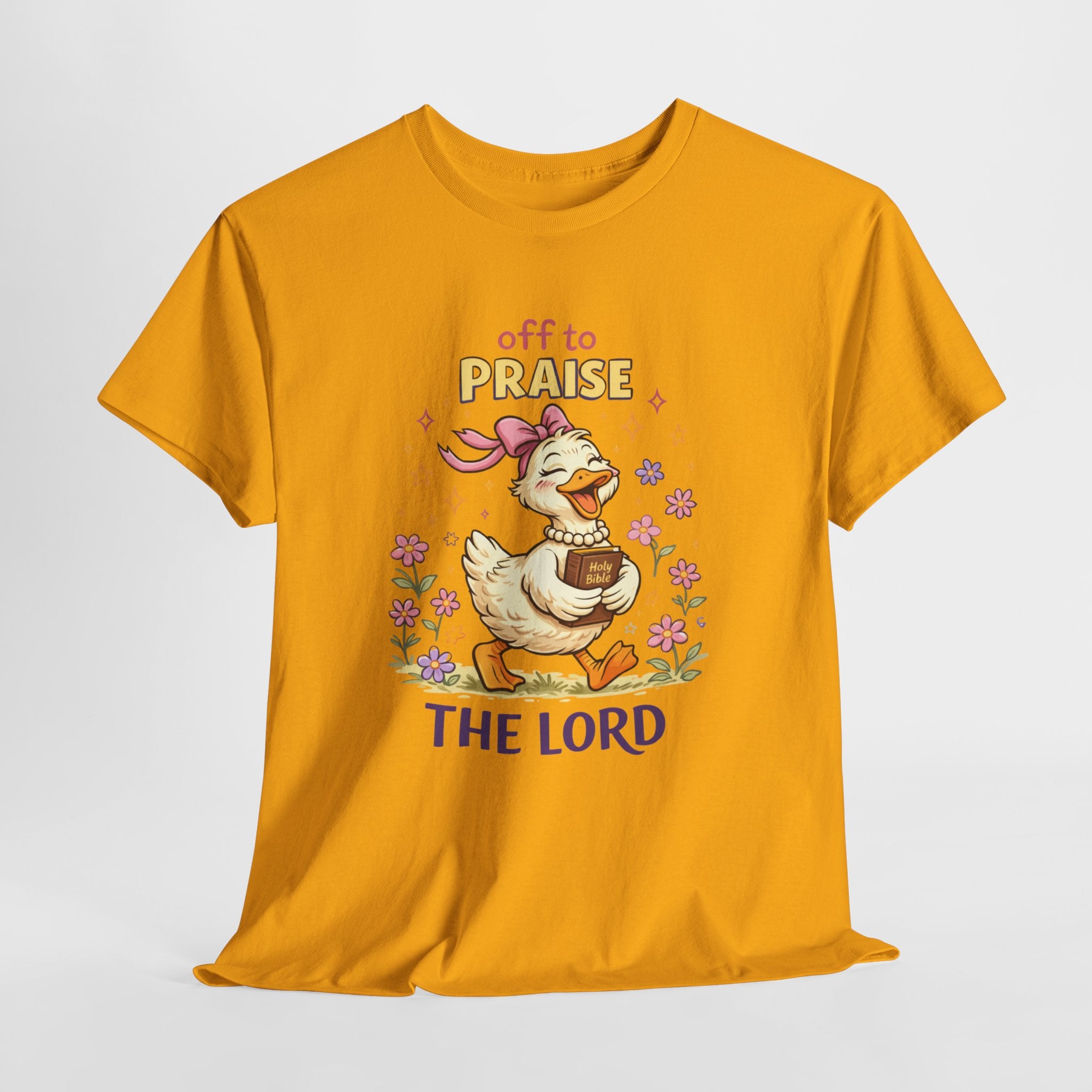 Off to Praise the Lord Duck Shirt – Cute Christian Faith Graphic Tee for Women, Church, Gospel & Bible Lovers