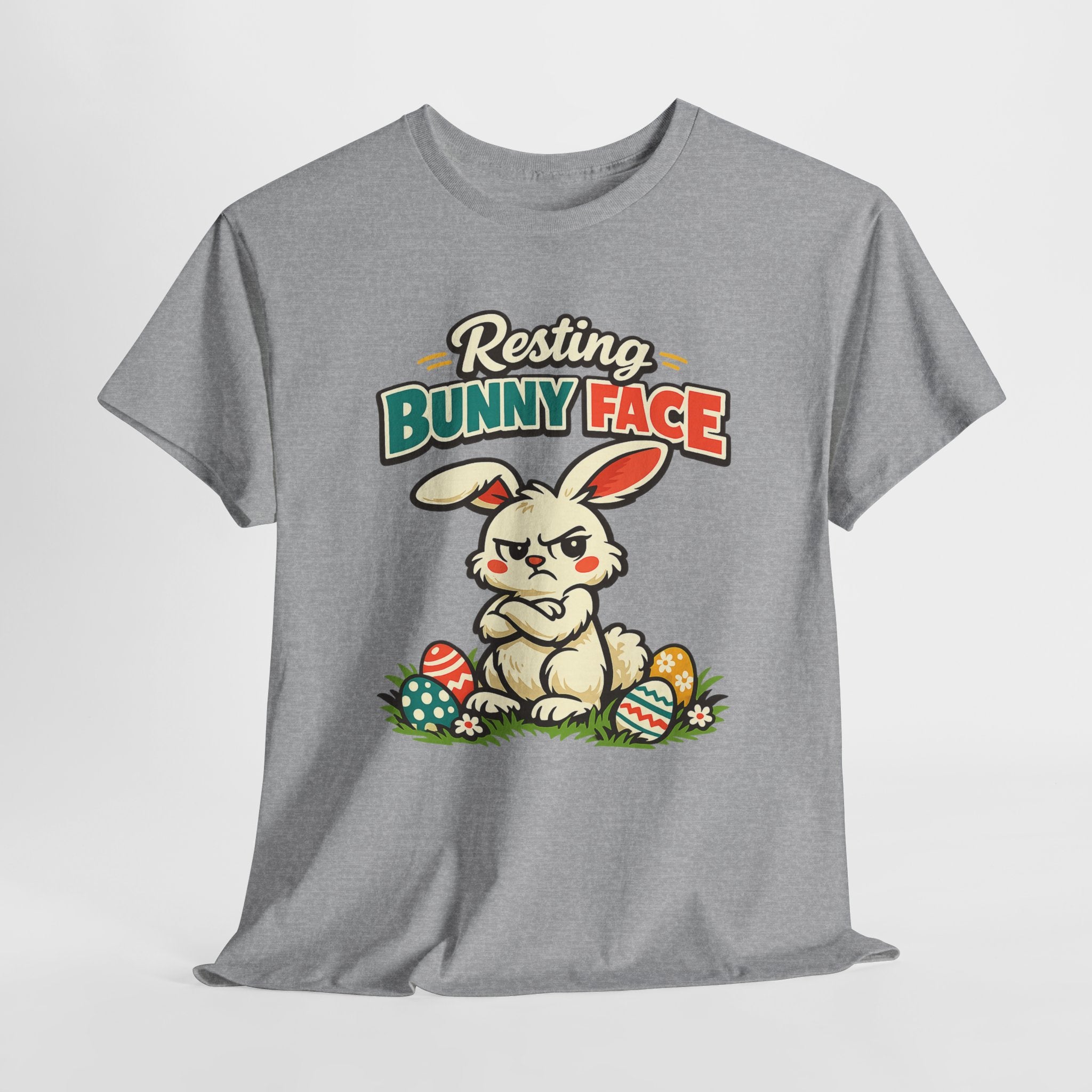 Resting Bunny Face Easter Shirt – Funny Easter Bunny Tee – Cute Grumpy Rabbit Easter Graphic Shirt