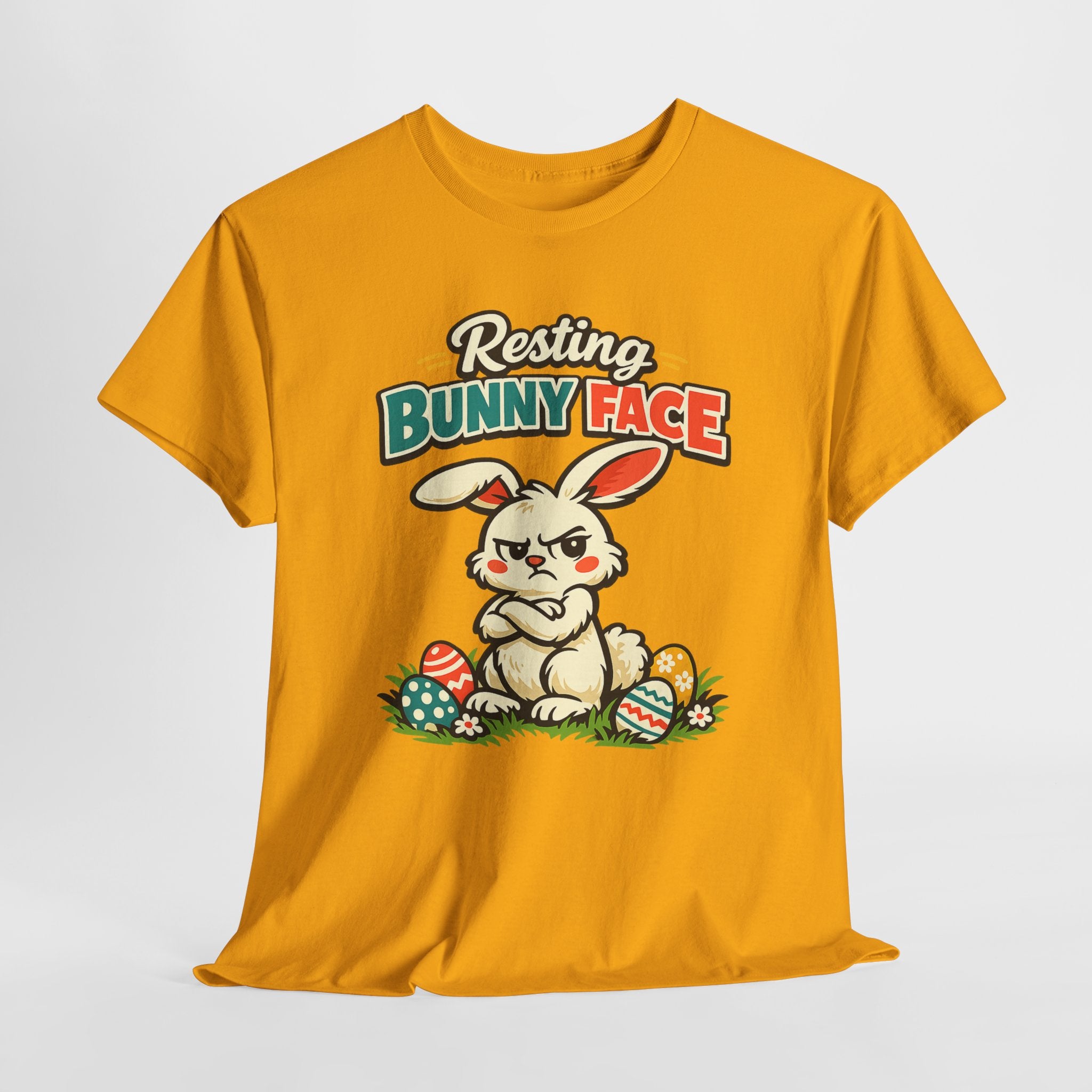 Resting Bunny Face Easter Shirt – Funny Easter Bunny Tee – Cute Grumpy Rabbit Easter Graphic Shirt