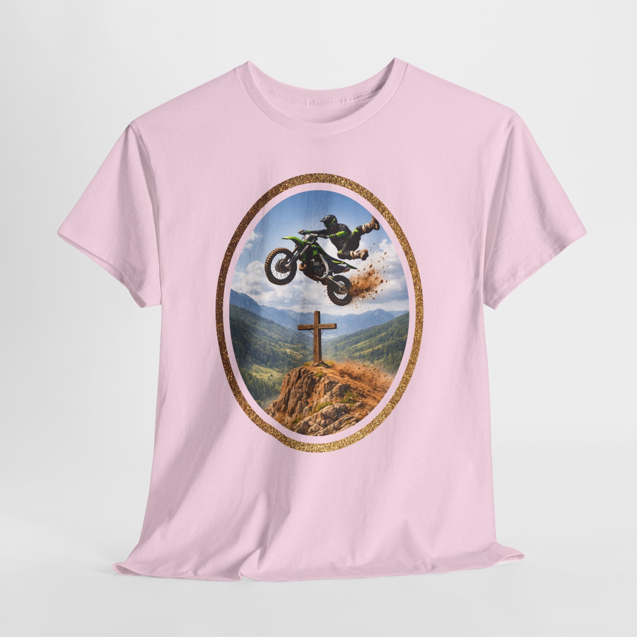 Motocross Faith Shirt – Dirt Bike Jump Over Cross Christian Rider T-Shirt