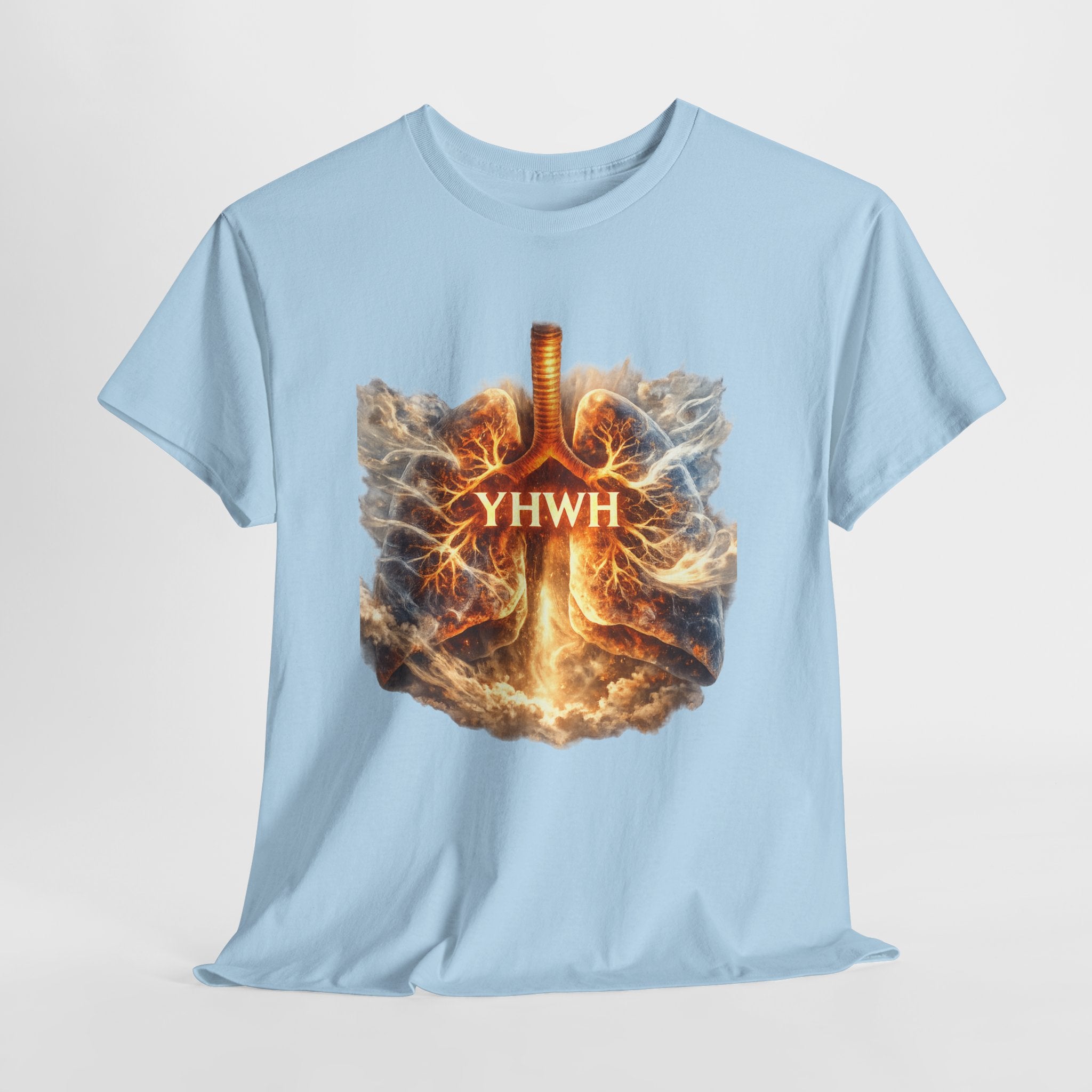 YHWH Shirt – Powerful Christian Faith Graphic Tee with Fiery God Breath Design, Biblical Hebrew Name of God