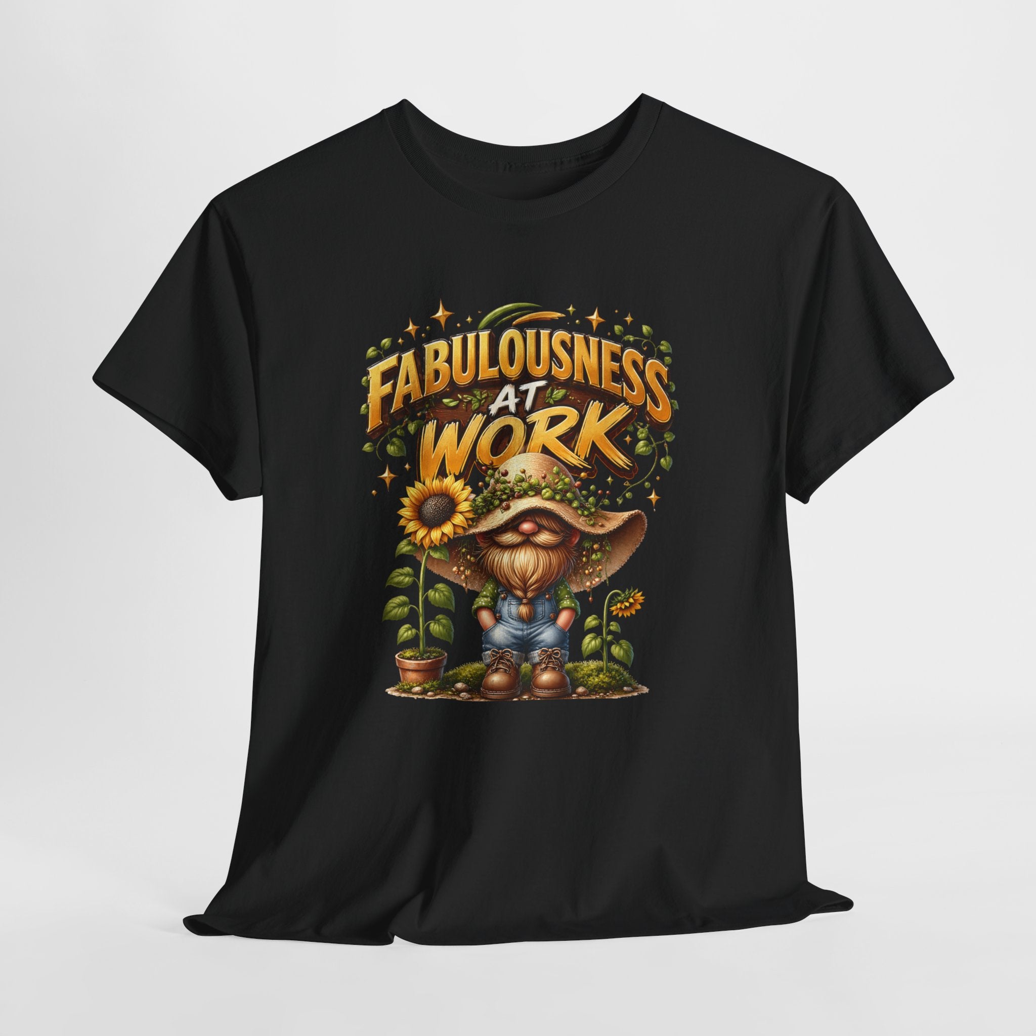 Graphic Tee - "Fabulousness at Work" Cute Gardener Sunflower T-Shirt