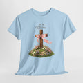 He Is Risen Shirt – Christian Easter Cross with Pink Bow Floral Graphic Tee, Faith-Based Inspirational T-Shirt for Women