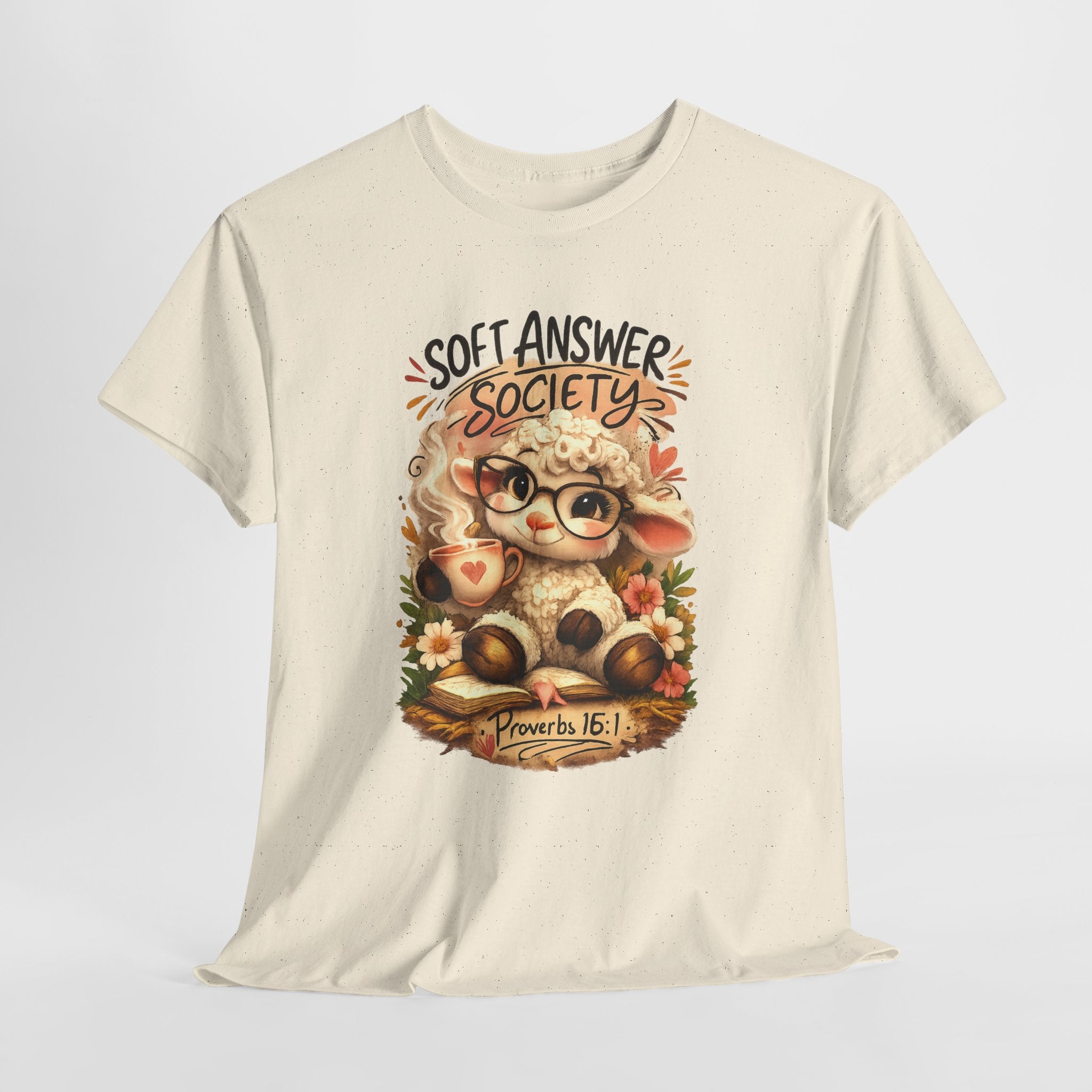 Soft Answer Society Christian Shirt – Proverbs 15:1 Bible Verse – Cute Lamb Christian Graphic Tee – Faith Based Women’s Shirt