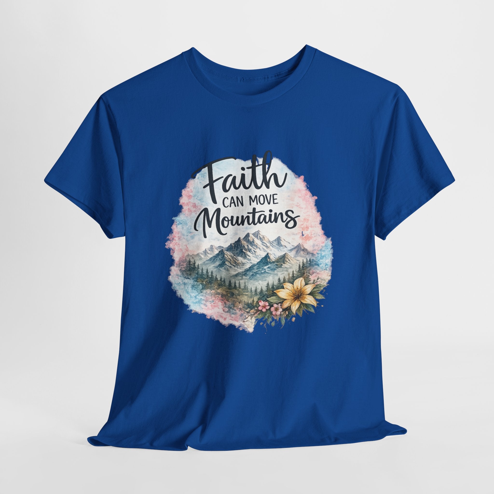 Faith Can Move Mountains Christian Shirt – Inspirational Faith Graphic Tee – Christian Encouragement Shirt