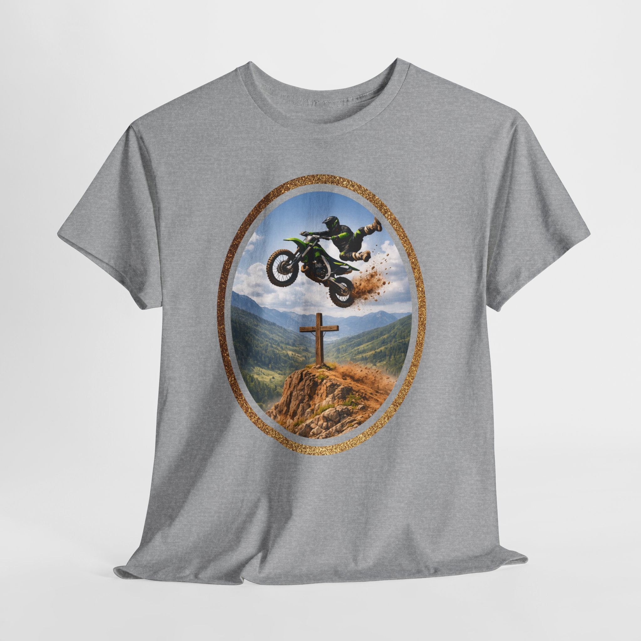 Motocross Faith Shirt – Dirt Bike Jump Over Cross Christian Rider T-Shirt