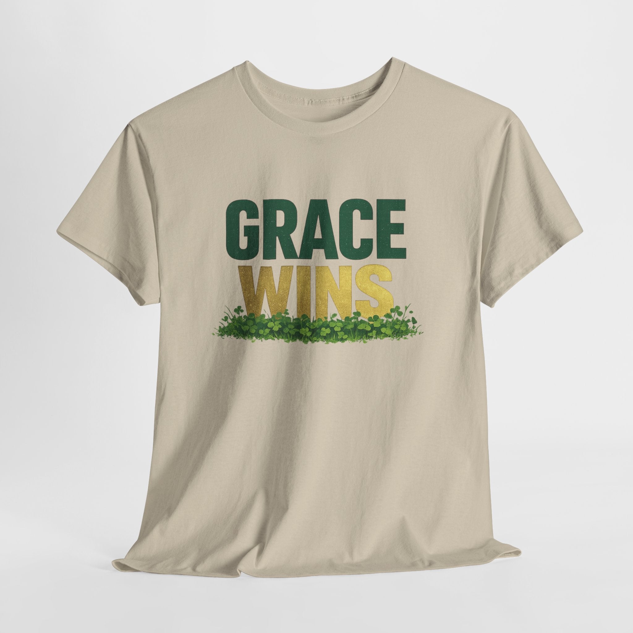 Grace Wins Shirt | Christian St. Patrick’s Day Shirt | Faith Over Luck T-Shirt | Christian Women’s Graphic Tee | Religious Inspirational Apparel