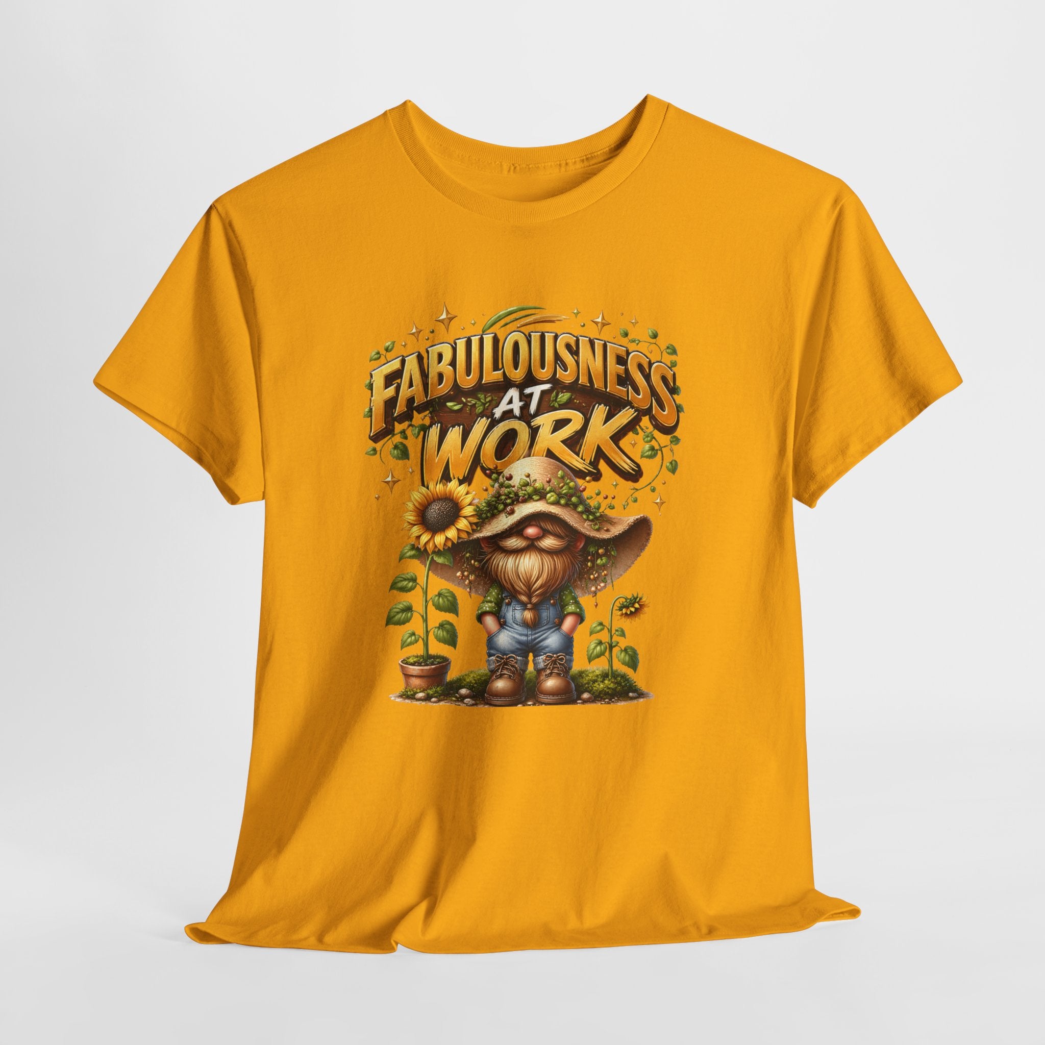 Graphic Tee - "Fabulousness at Work" Cute Gardener Sunflower T-Shirt