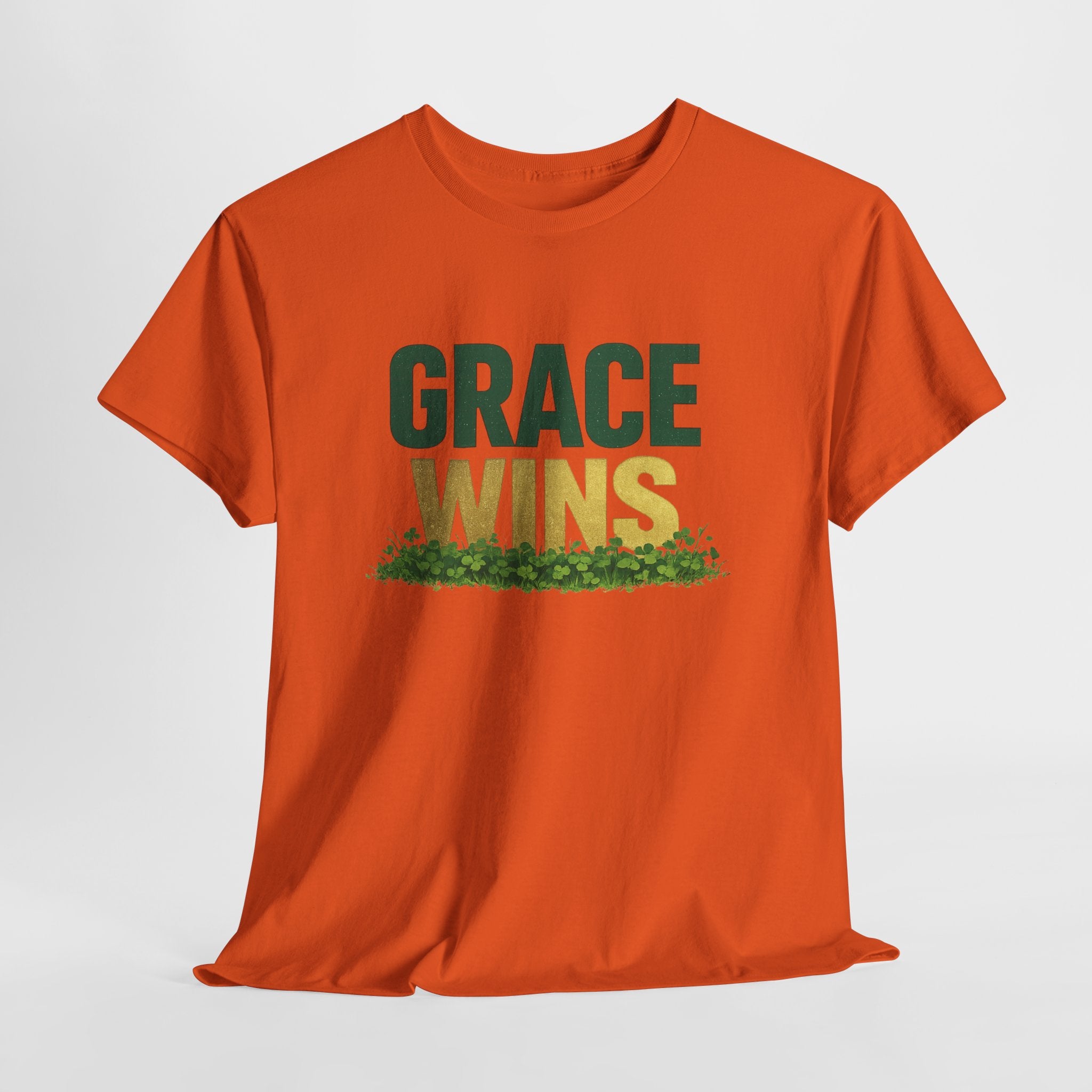 Grace Wins Shirt | Christian St. Patrick’s Day Shirt | Faith Over Luck T-Shirt | Christian Women’s Graphic Tee | Religious Inspirational Apparel