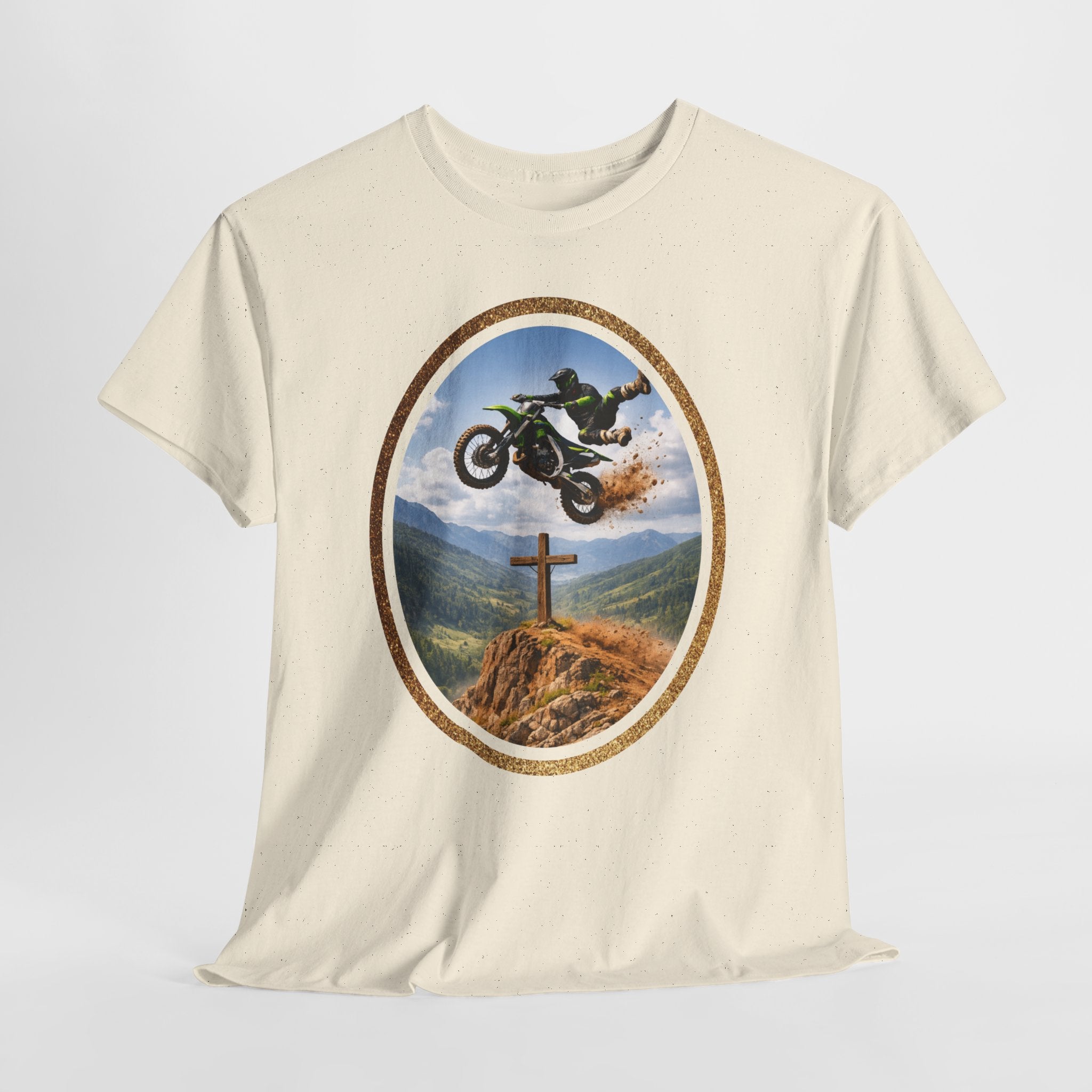 Motocross Faith Shirt – Dirt Bike Jump Over Cross Christian Rider T-Shirt