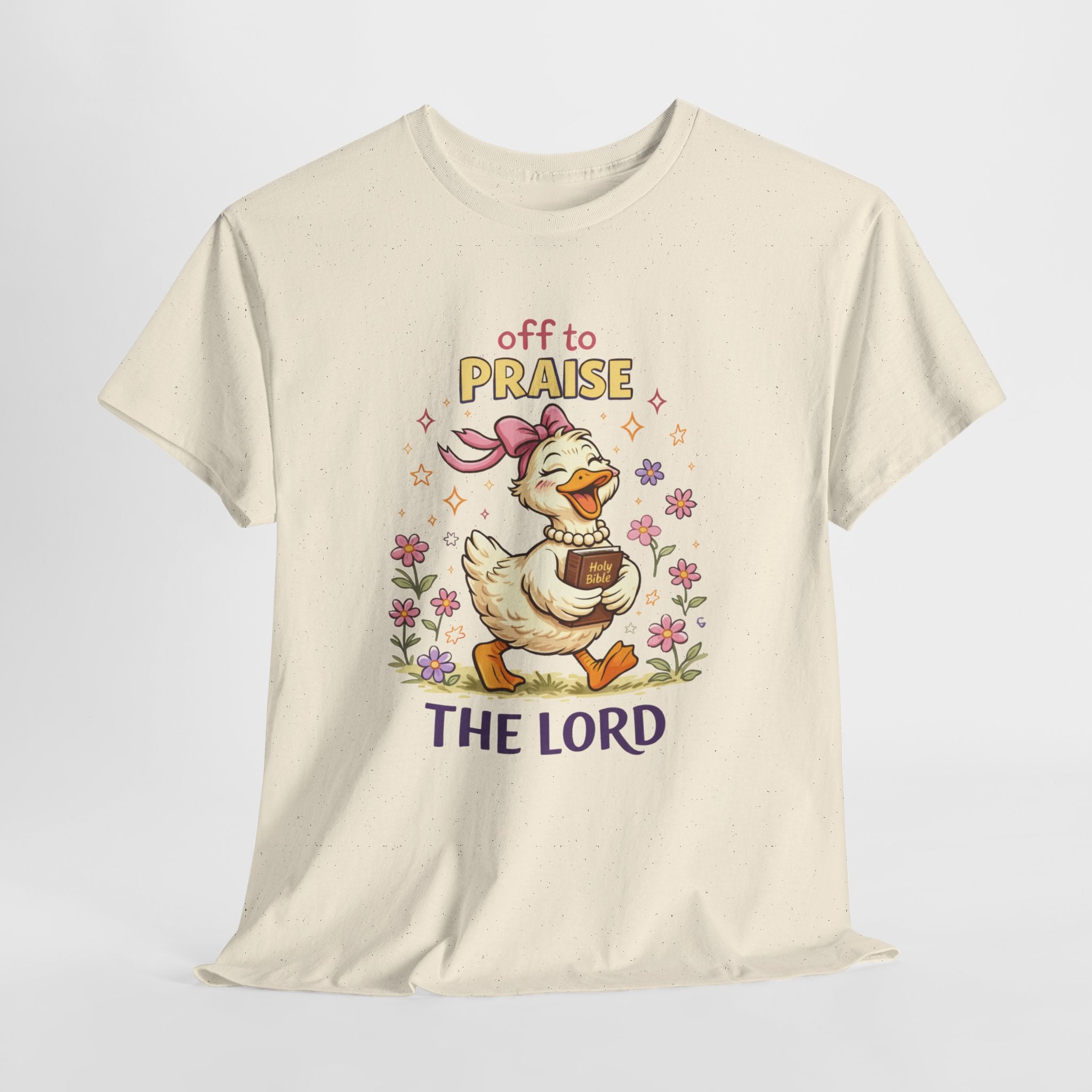 Off to Praise the Lord Duck Shirt – Cute Christian Faith Graphic Tee for Women, Church, Gospel & Bible Lovers
