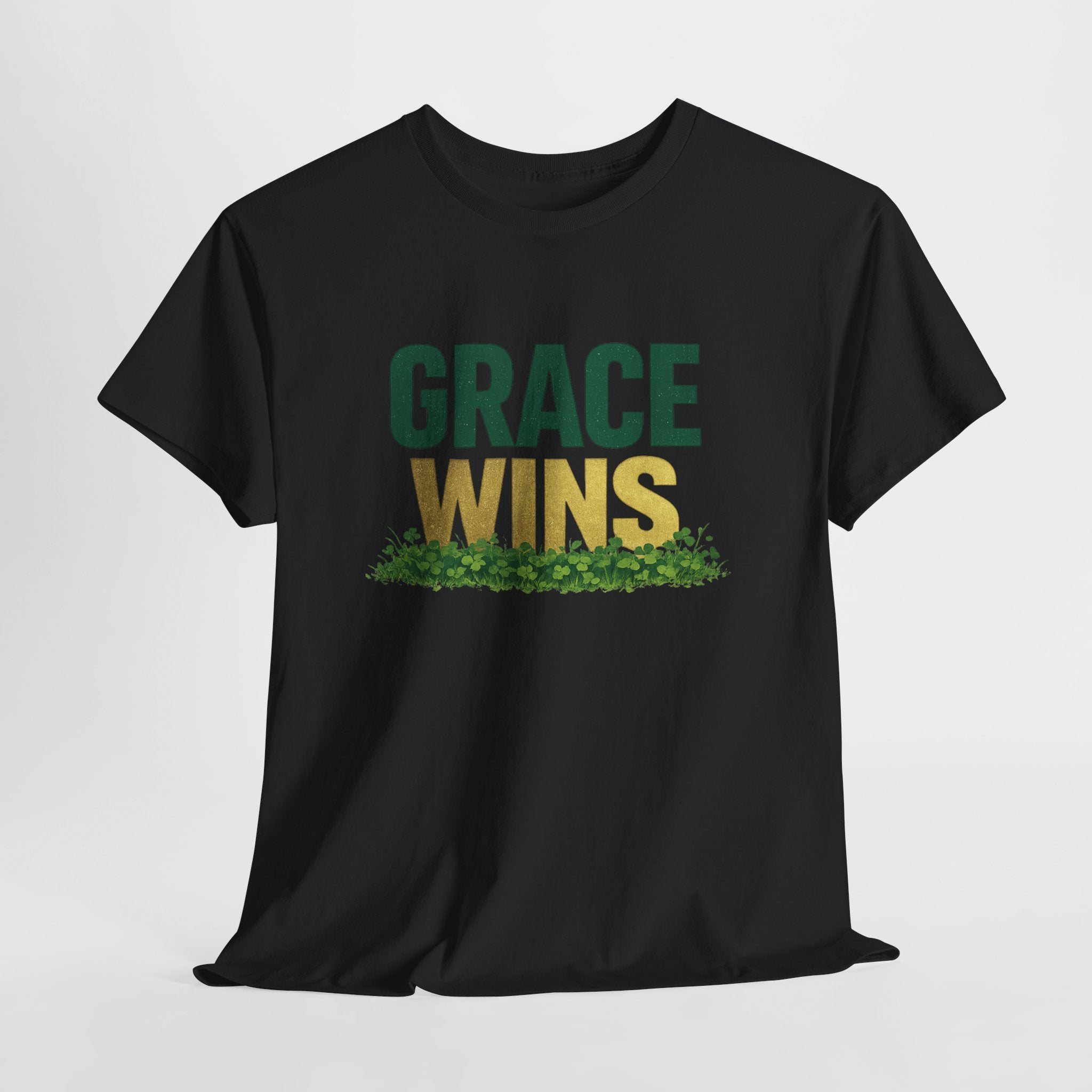 Grace Wins Shirt | Christian St. Patrick’s Day Shirt | Faith Over Luck T-Shirt | Christian Women’s Graphic Tee | Religious Inspirational Apparel