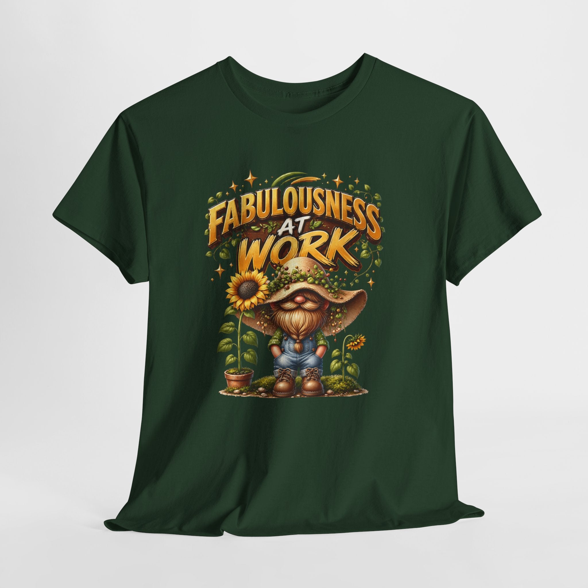 Graphic Tee - "Fabulousness at Work" Cute Gardener Sunflower T-Shirt